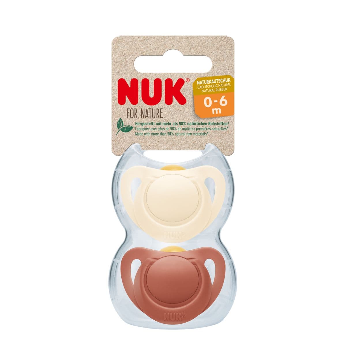 NUK for Nature Latex 0-6 mån Red/Cream 2 st - produktbild 2