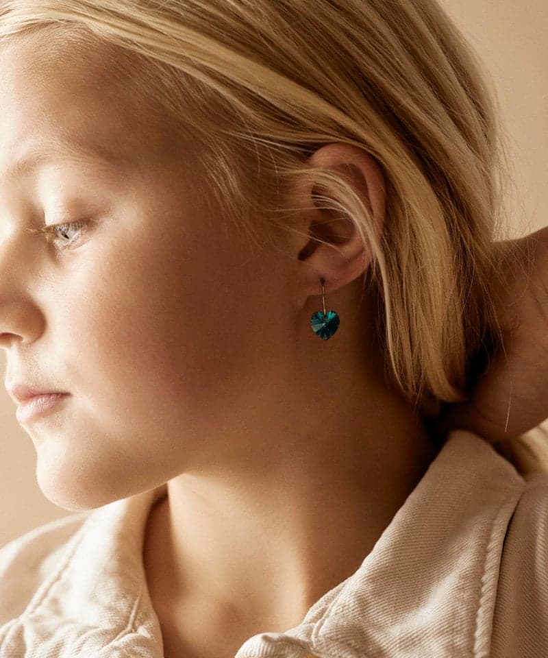 Blomdahl NT Ear Ring 14 mm, Heart 10 mm Turquoise 2