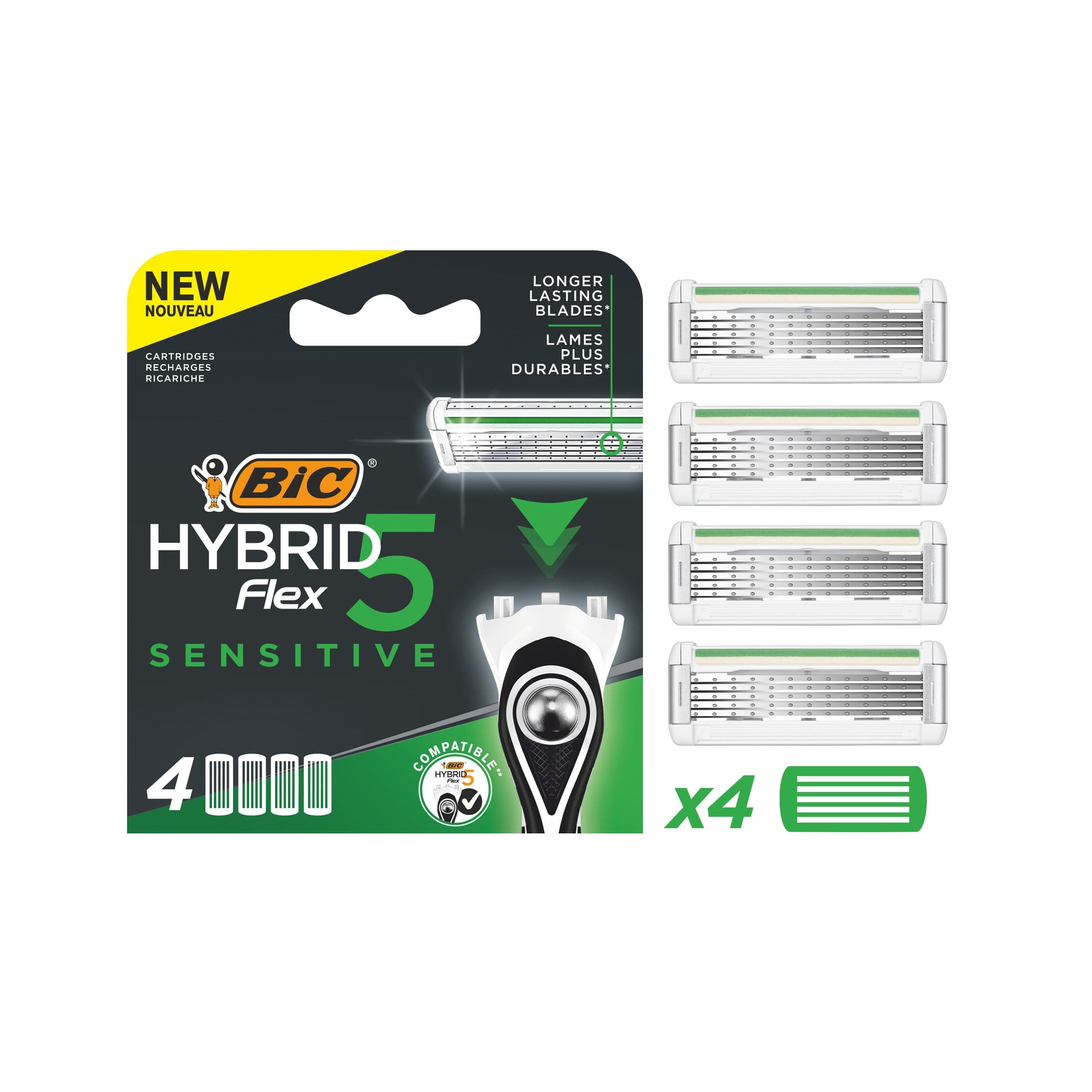 BIC Hybrid 5 Flex Sensitive Rakblad 4 st