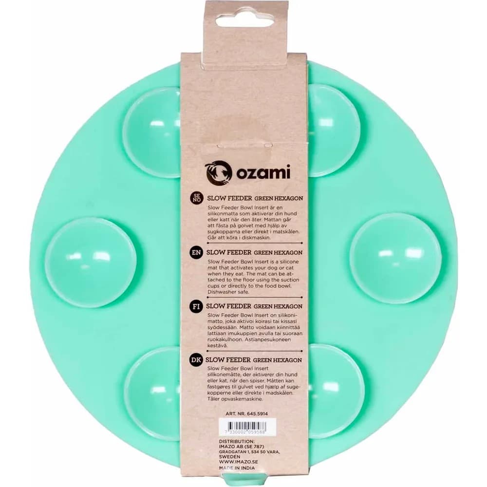 Ozami Slow Feeder Bowl Insert Hexagon Grön 2
