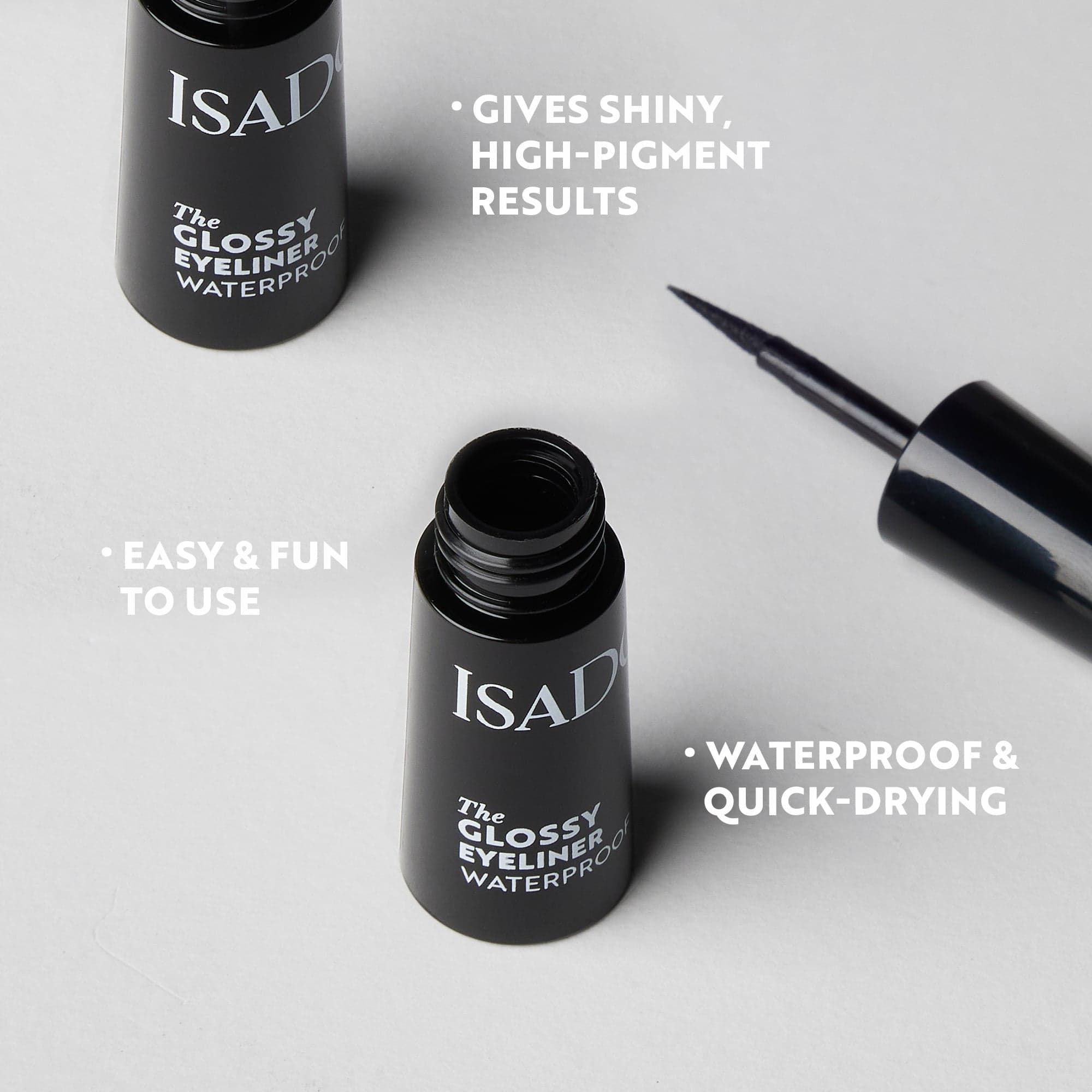 ISADORA Glossy Eyeliner 40 Chrome Black 2,5 ml - produktbild 5