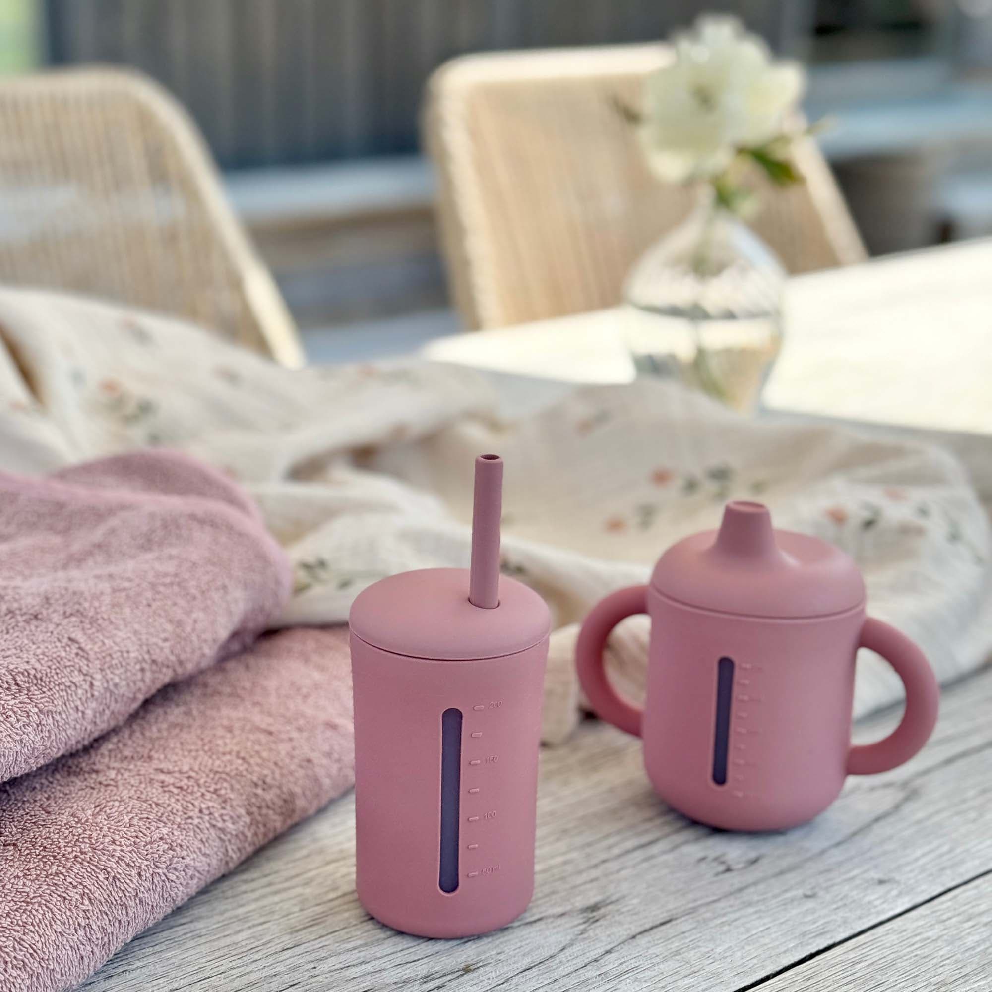 Summerville Mugg med Sugrör Silikon 200 ml Dusty Rose 3