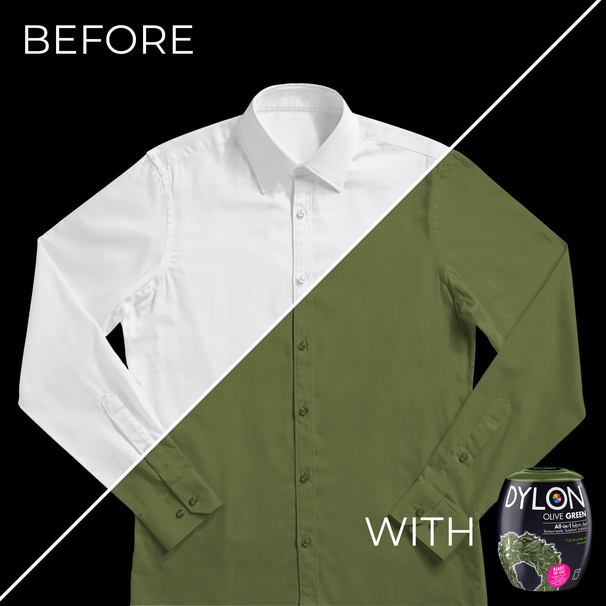 Dylon Pod All-in-1 textilfärg 34 Olive Green 3