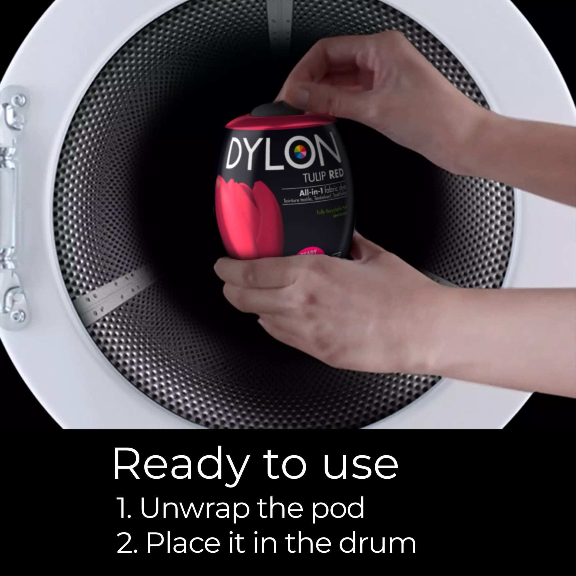 Dylon Pod All-in-1 textilfärg 36 Tulip Red 4