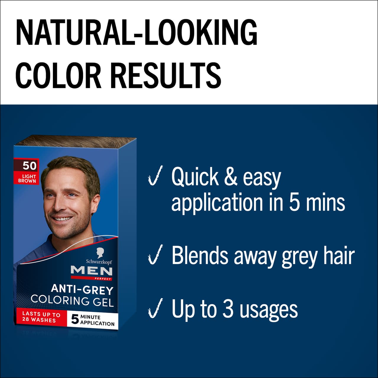 Schwarzkopf Men Perfect hårfärg 50 Light Brown 2