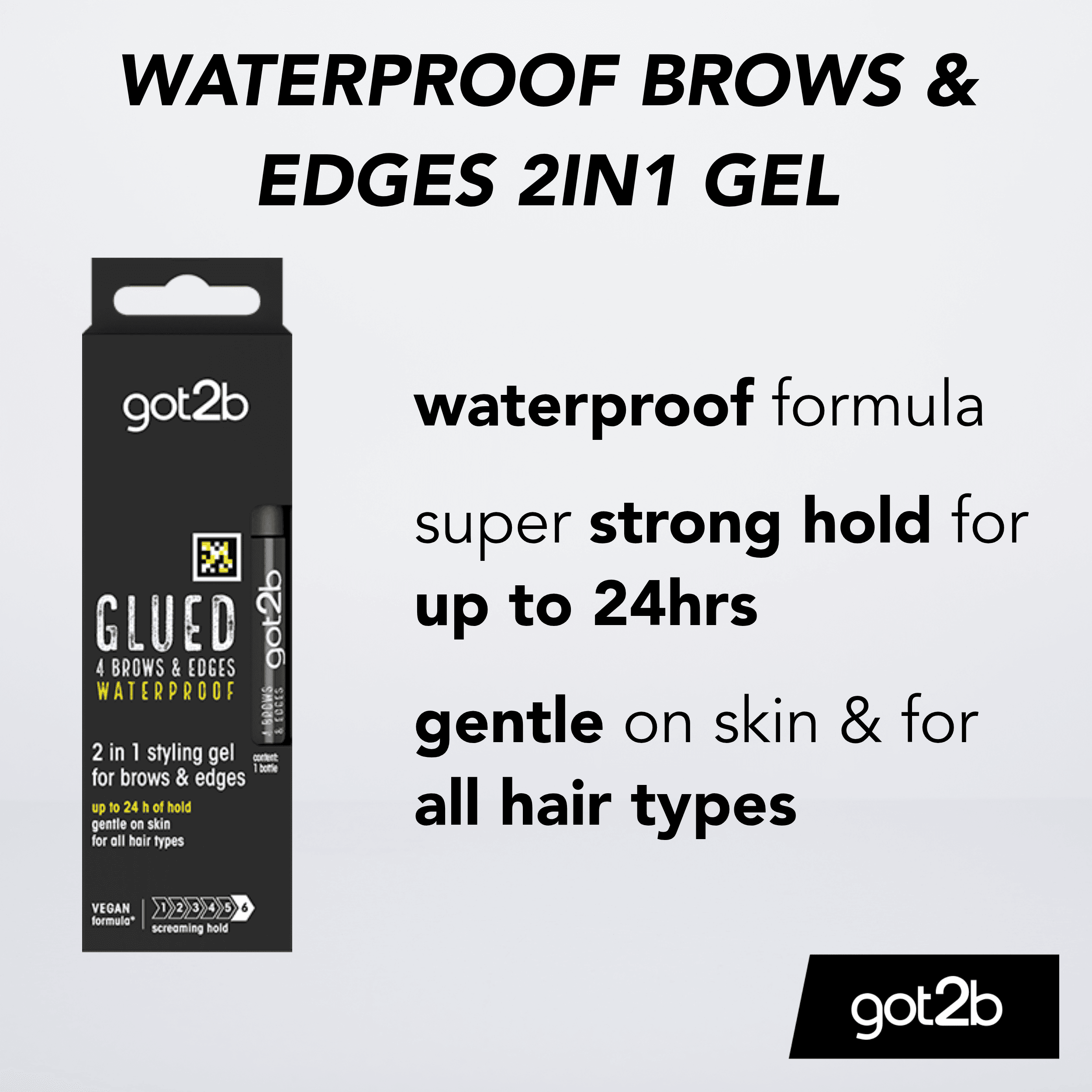 got2b Glued 4 Brows & Edges Vattenfast Gel 16 ml - produktbild 2