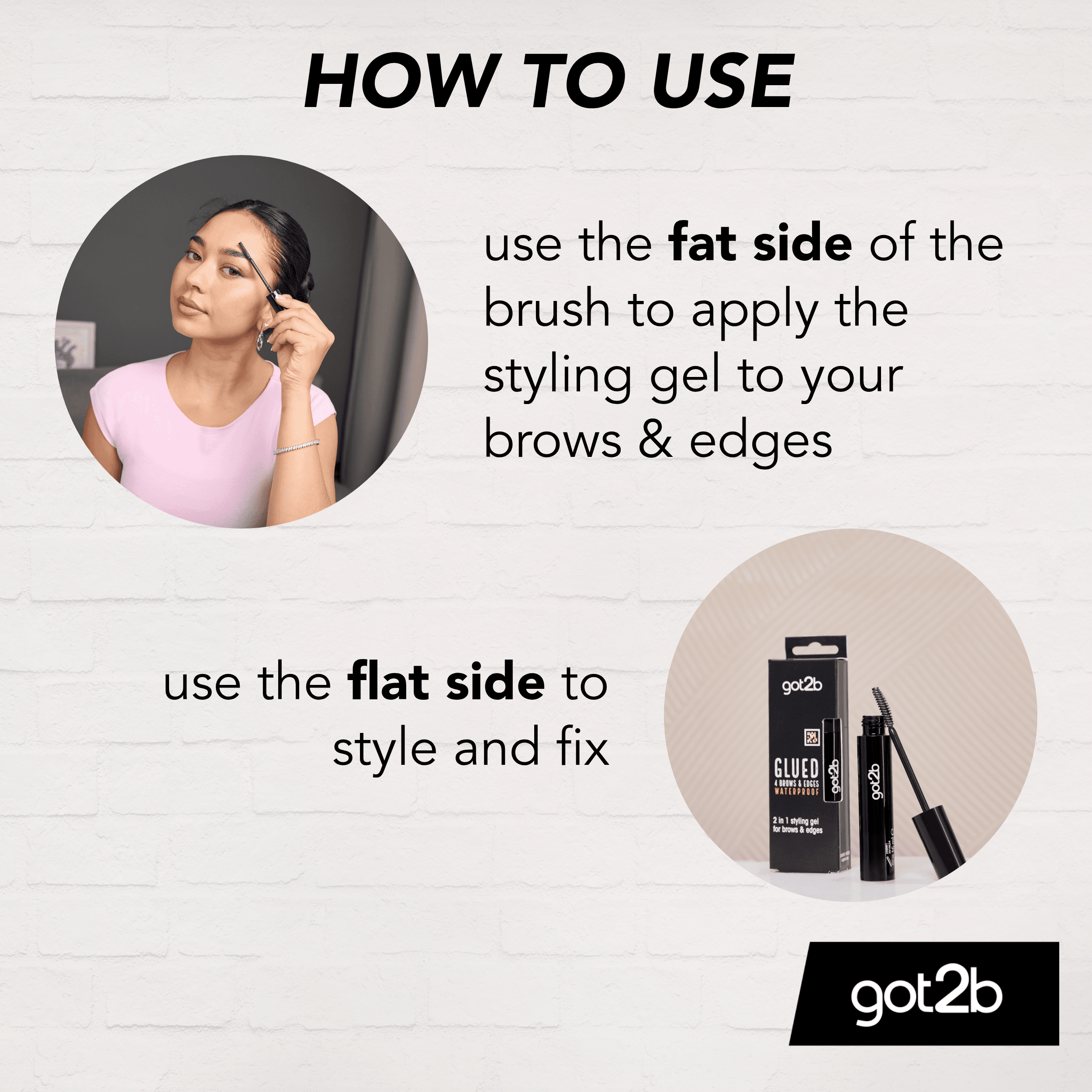 got2b Glued 4 Brows & Edges Vattenfast Gel 16 ml - produktbild 3
