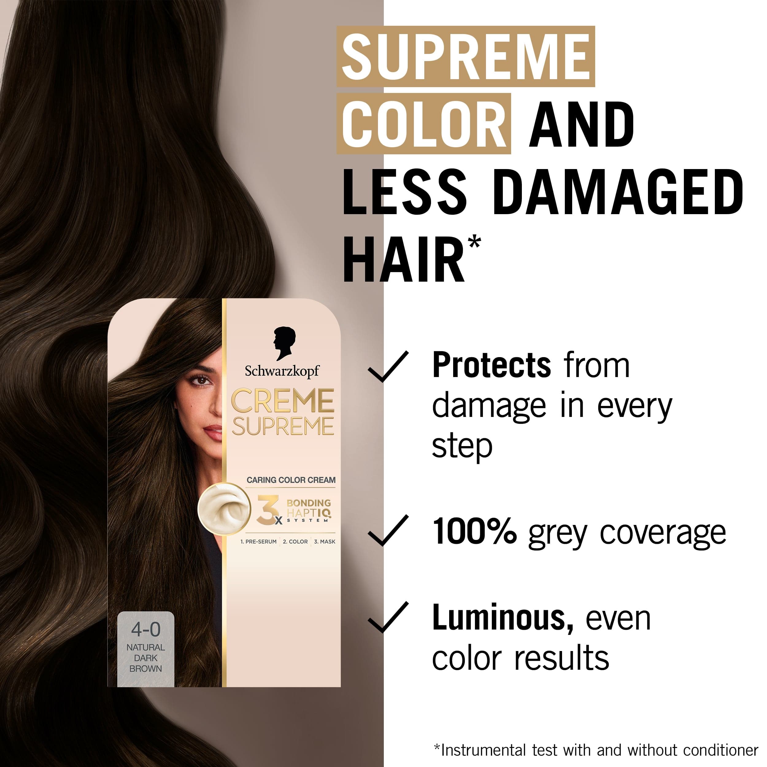Schwarzkopf Creme Supreme 4-0 Natural Dark Brown - produktbild 3
