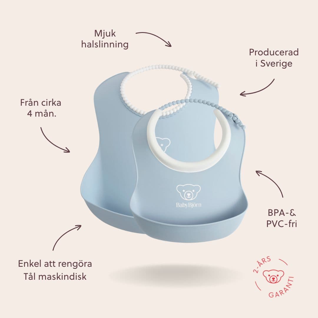 BabyBjörn Haklappsset Blekblå 2-pack - produktbild 3