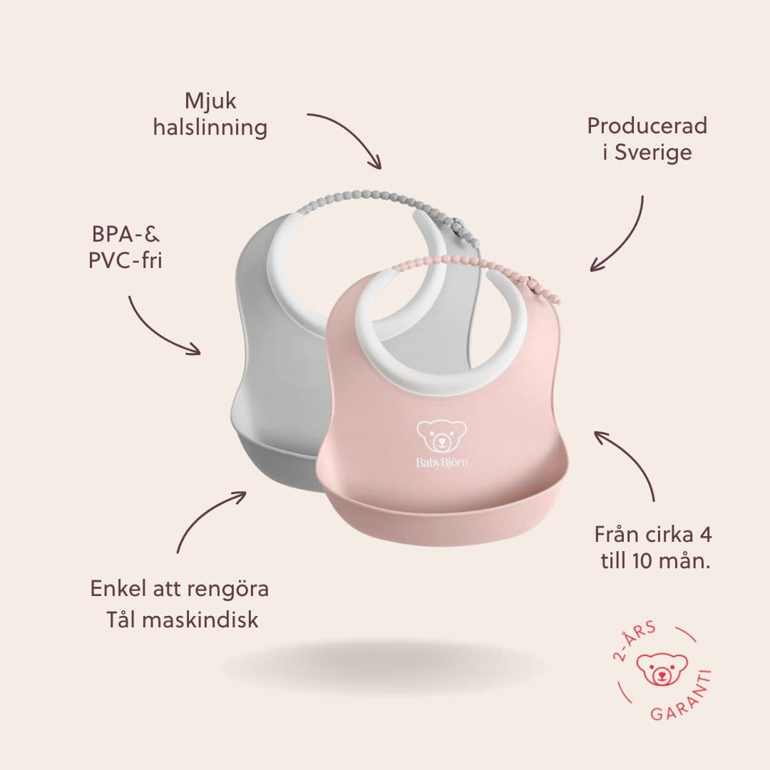 BabyBjörn Liten Haklapp Grå/Rosa 2-pack 4