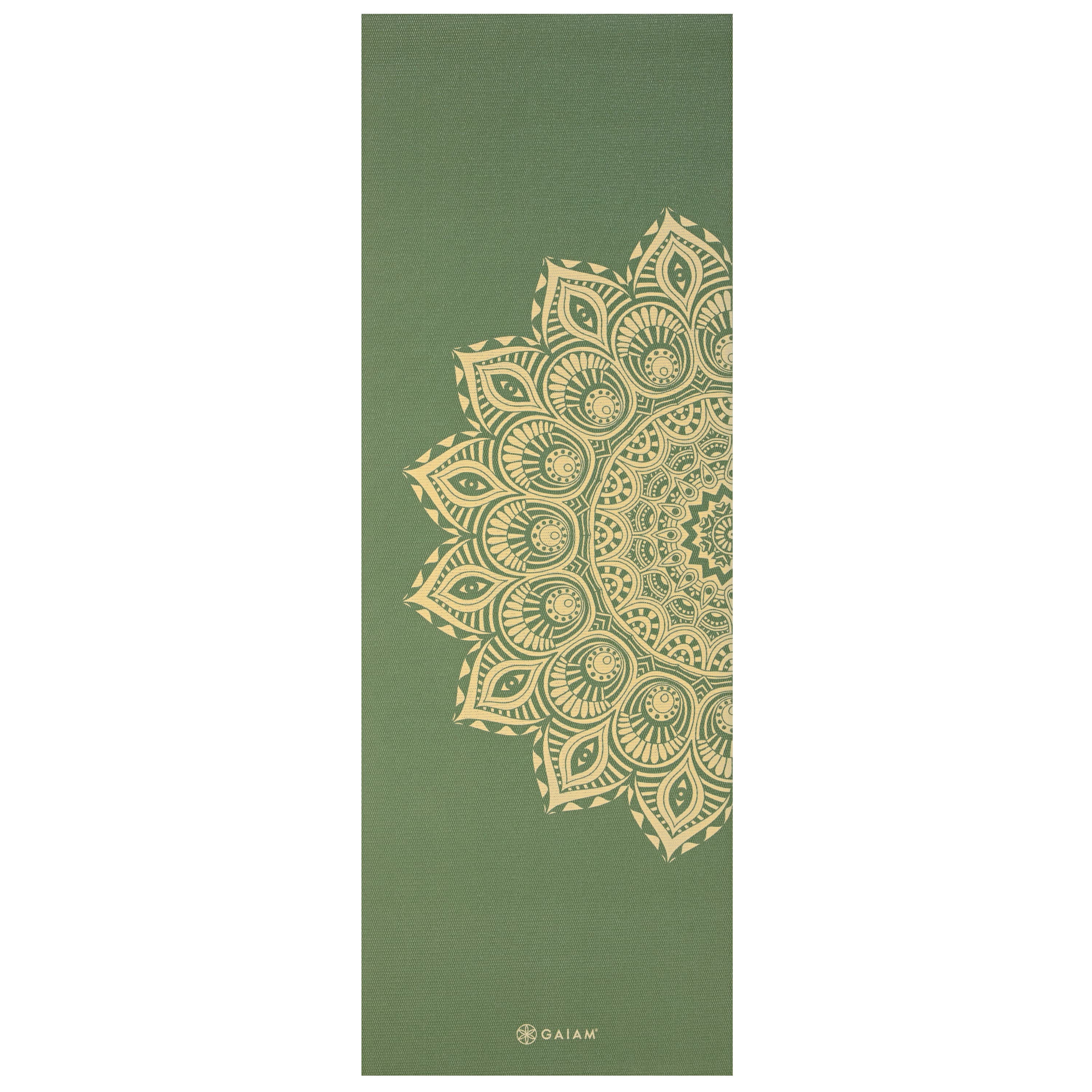Gaiam Olive Haze Mandala Yoga Mat Printed 6 mm 2