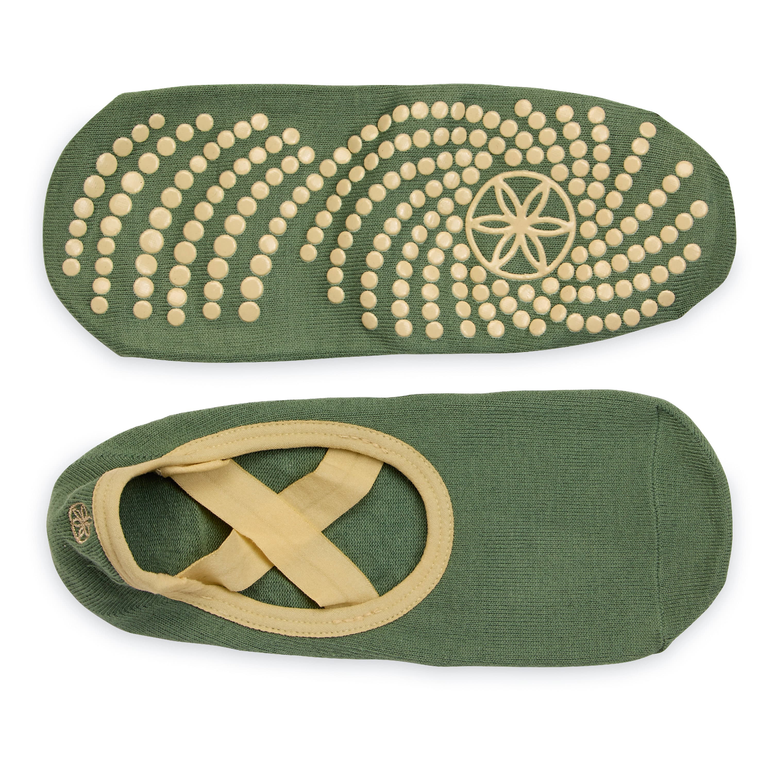 Gaiam Grippy Yoga Barre Socks Olive Haze One Size 2