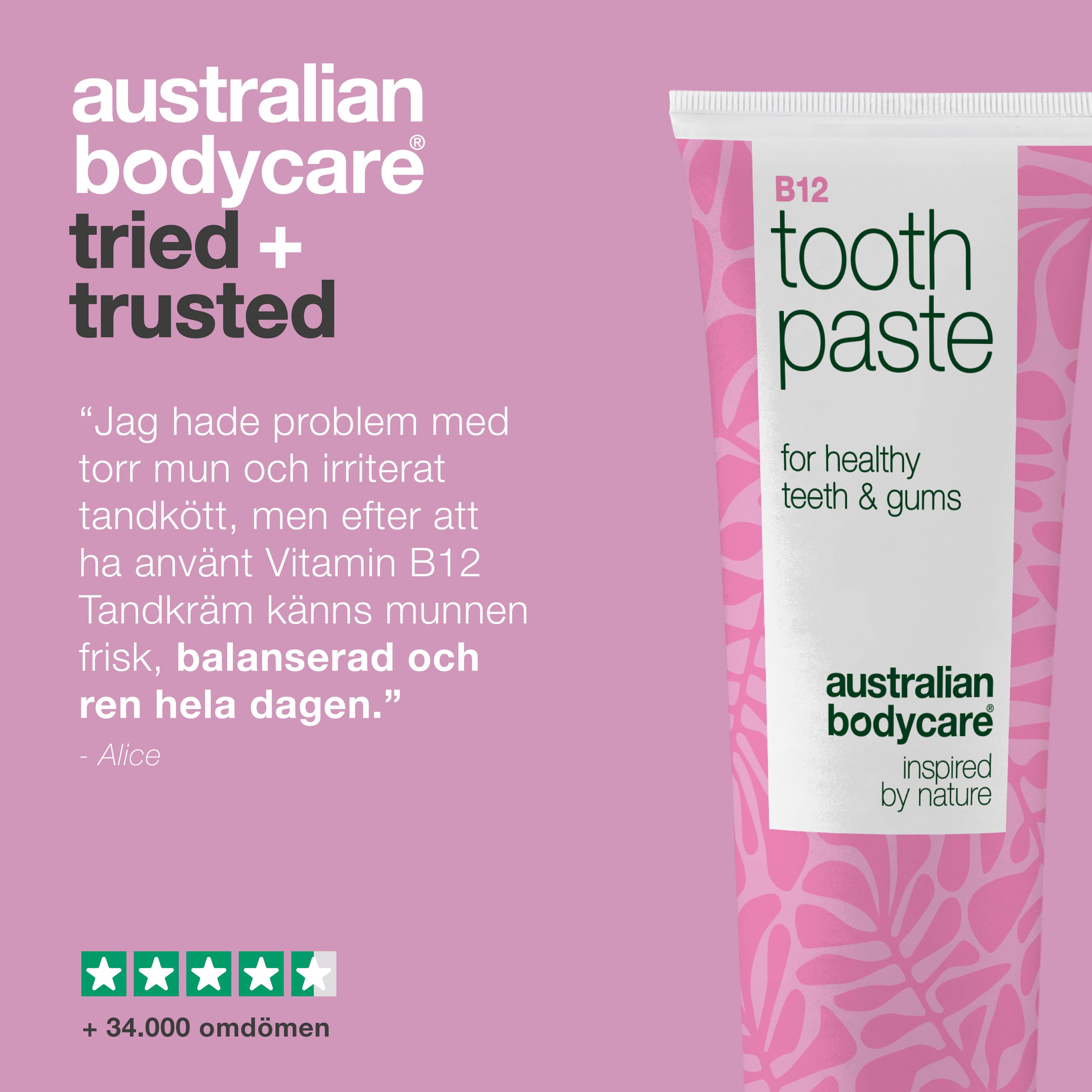Australian Bodycare B12 Toothpaste Fresh Mint 75 ml - produktbild 5