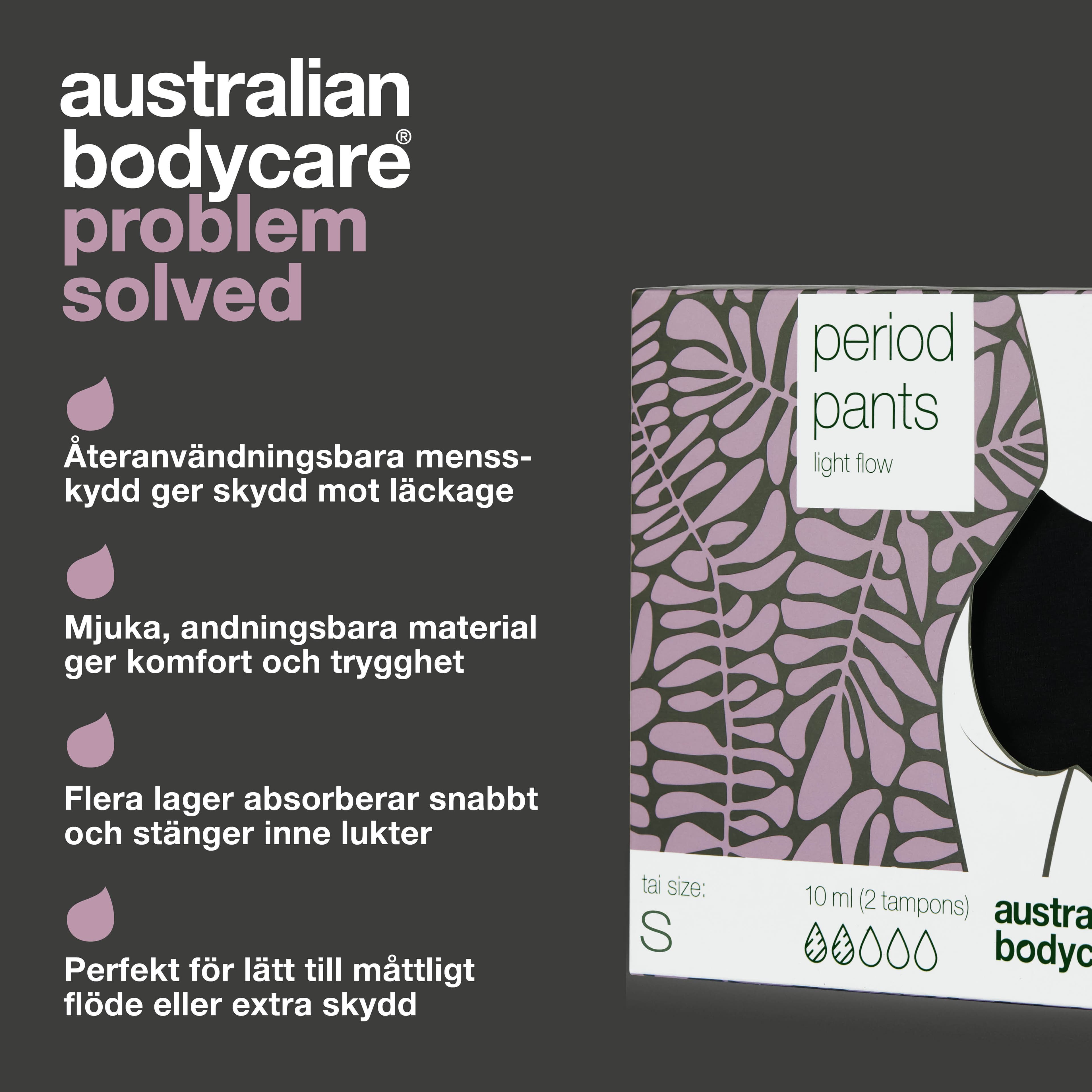 Australian Bodycare Period Pants Midi Light Flow S 3