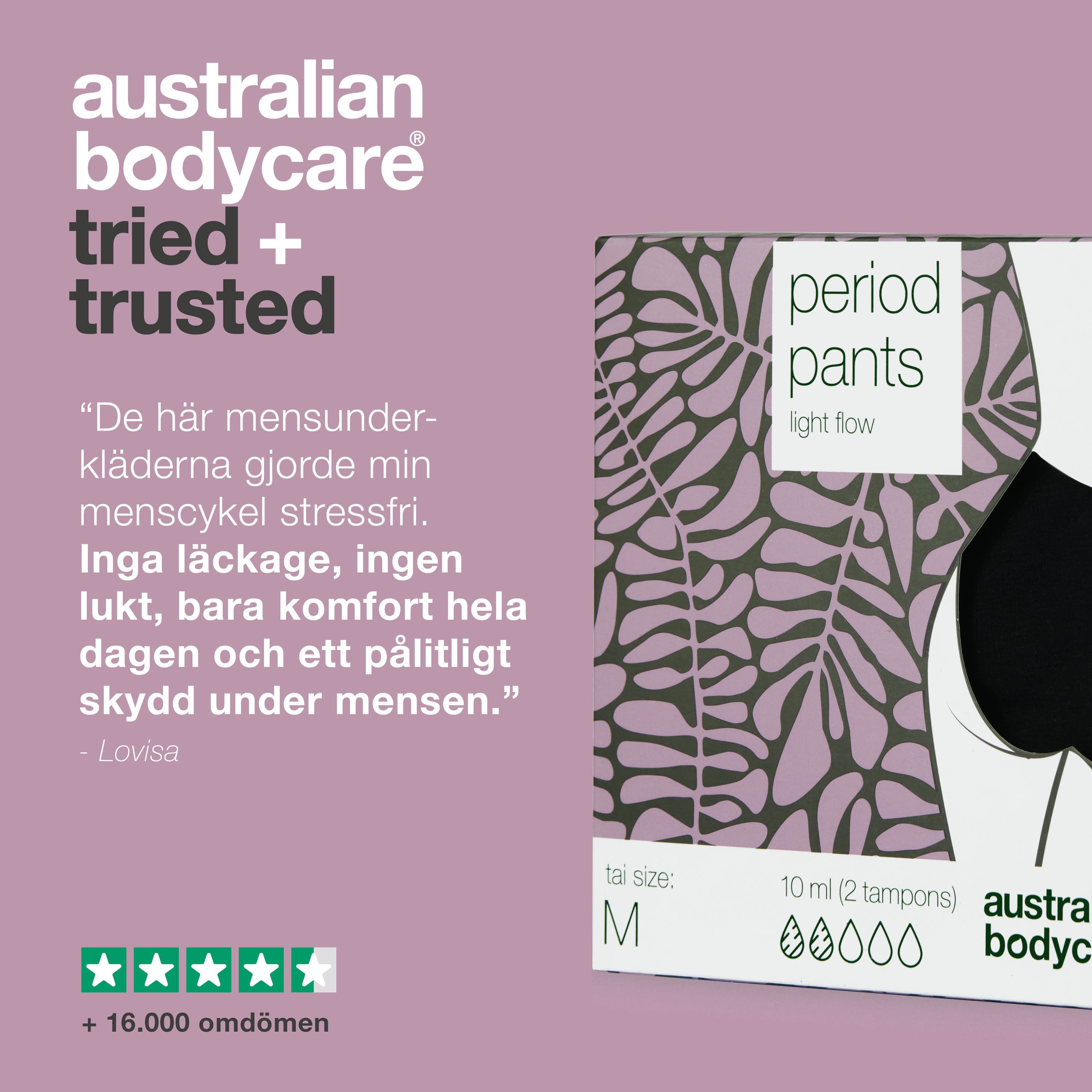 Australian Bodycare Period Pants Midi Light Flow M 5