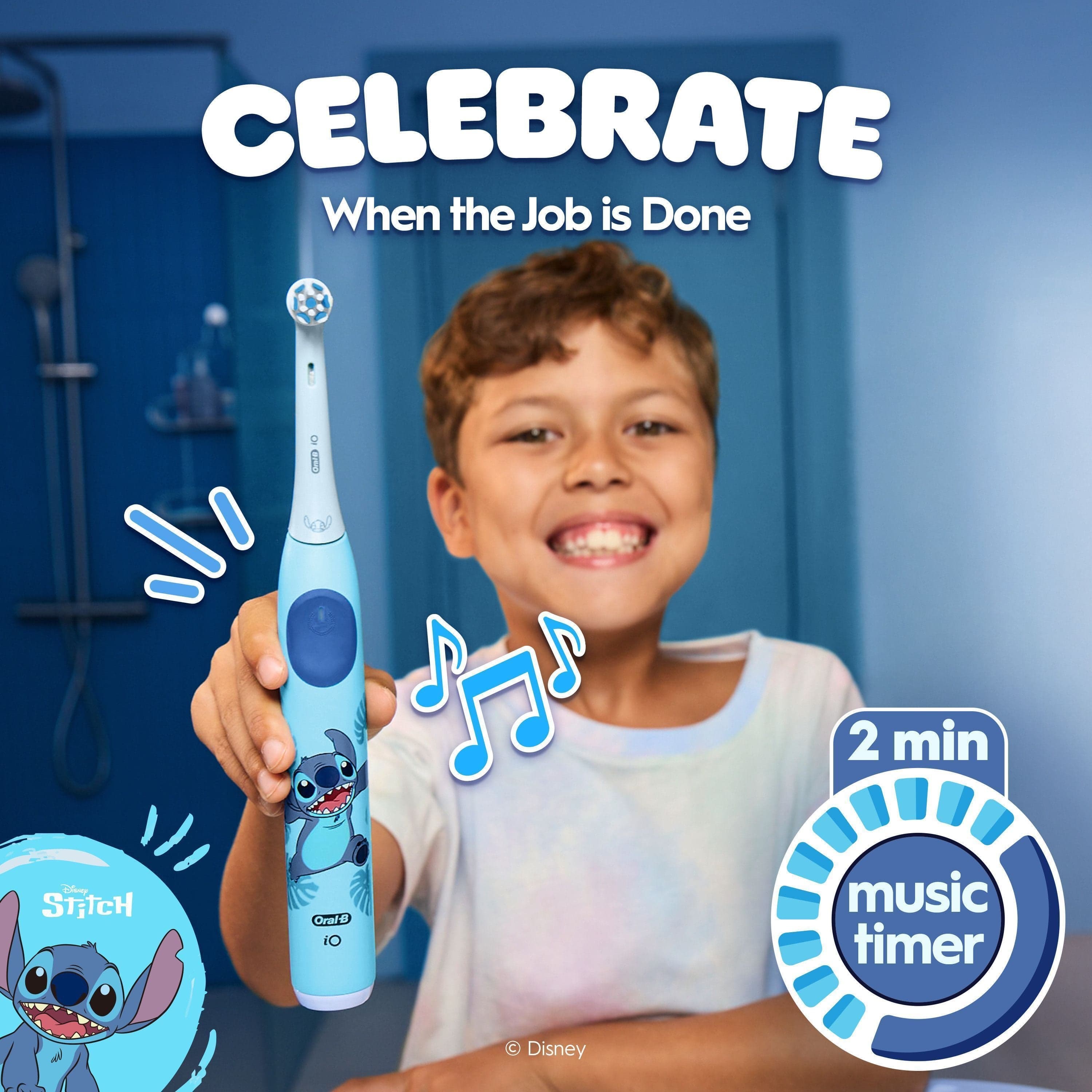 Oral-B iO Kids 6+ Disney Stitch Eltandborste med Musiktimer - produktbild 5