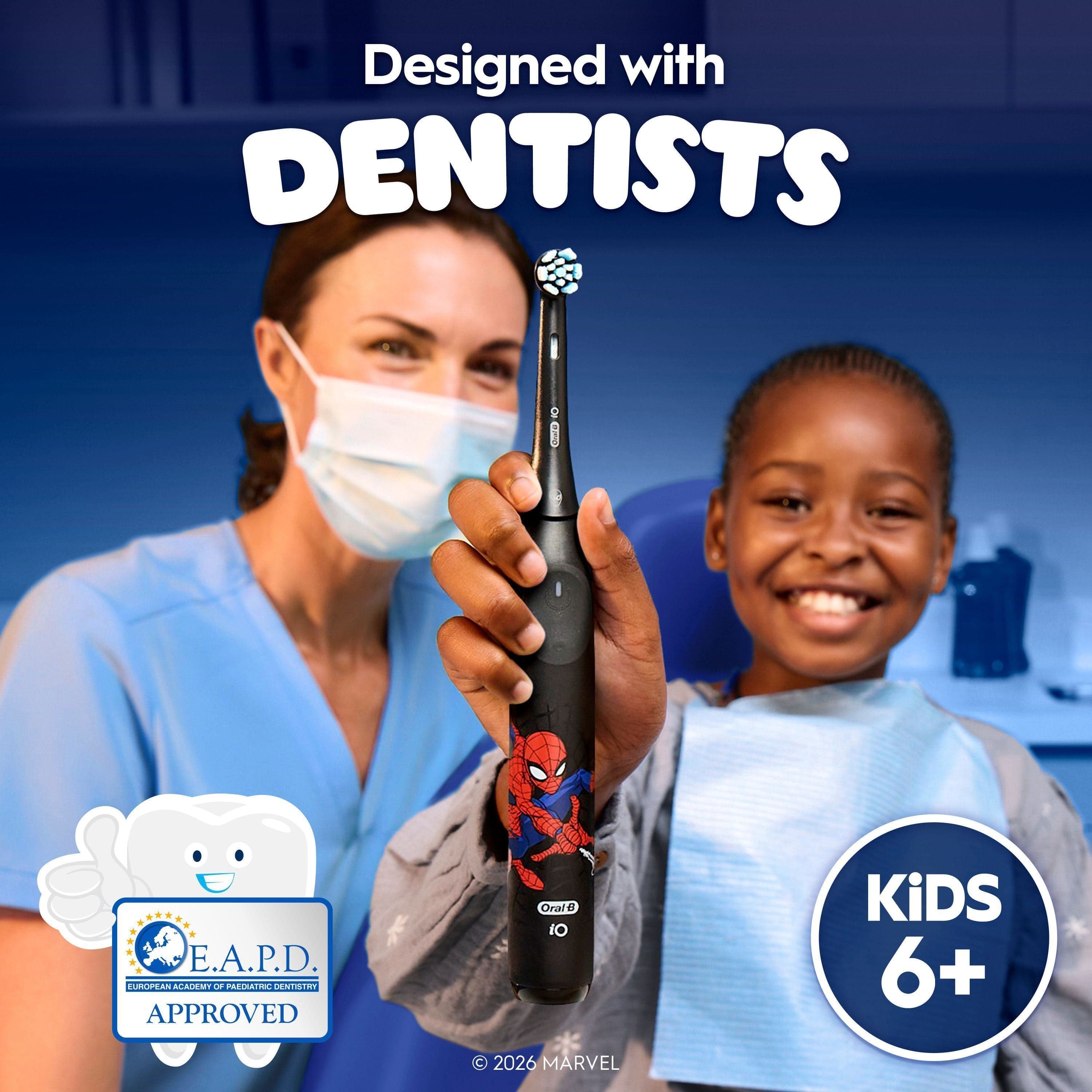 Oral-B iO Kids 6+ Marvel Spider-Man Eltandborste med Resefodral & Musiktimer 3
