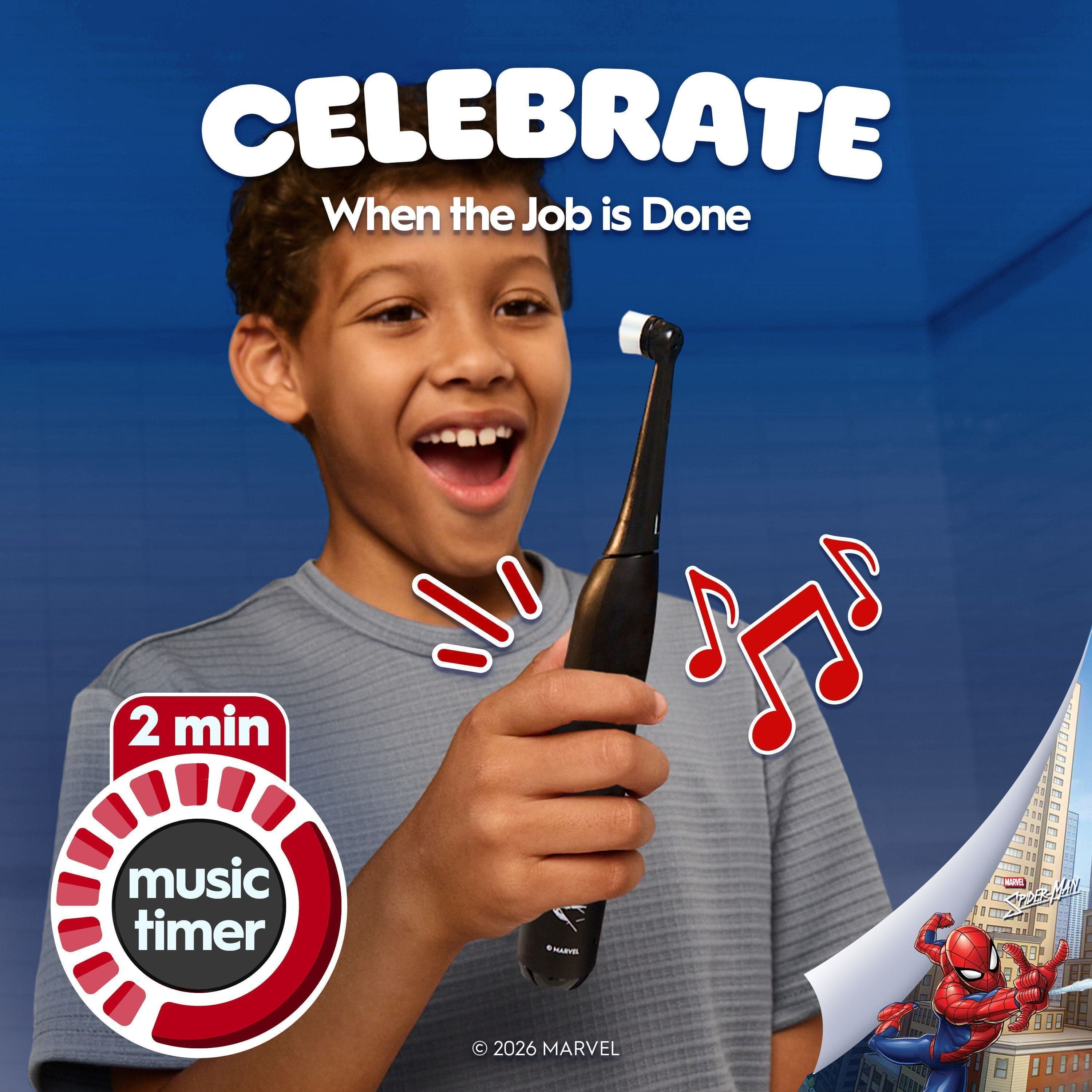 Oral-B iO Kids 6+ Marvel Spider-Man Eltandborste med Resefodral & Musiktimer 5