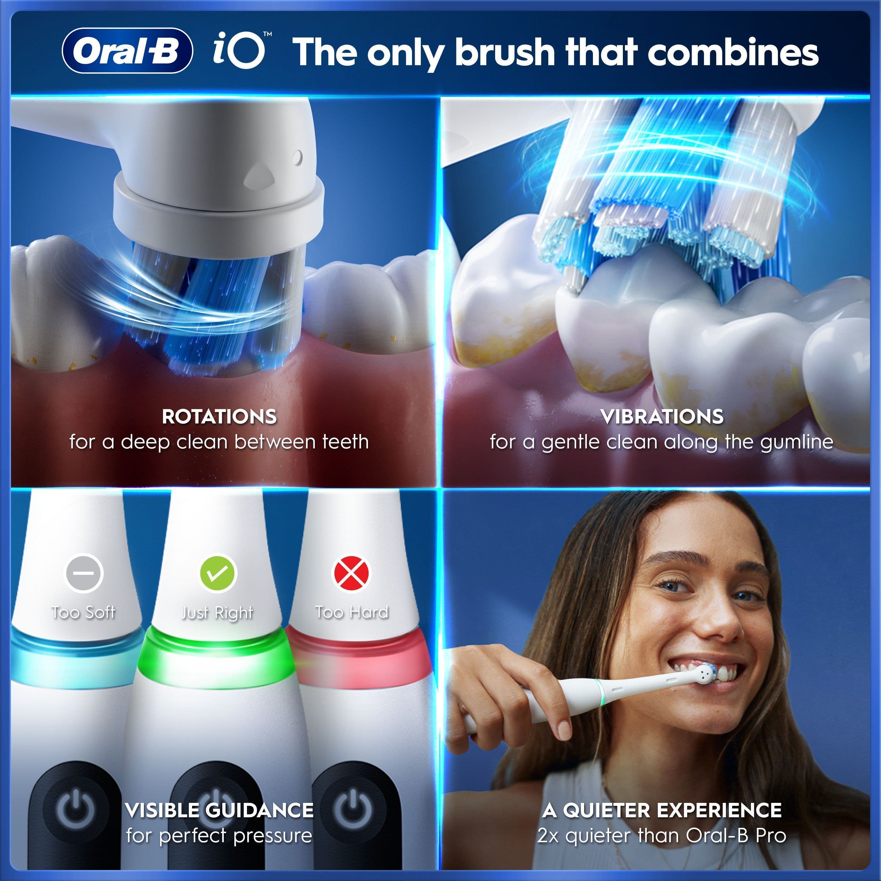 Oral-B iO 5 Eltandborste Vit med Resefodral och Borthuvudshållare - produktbild 4