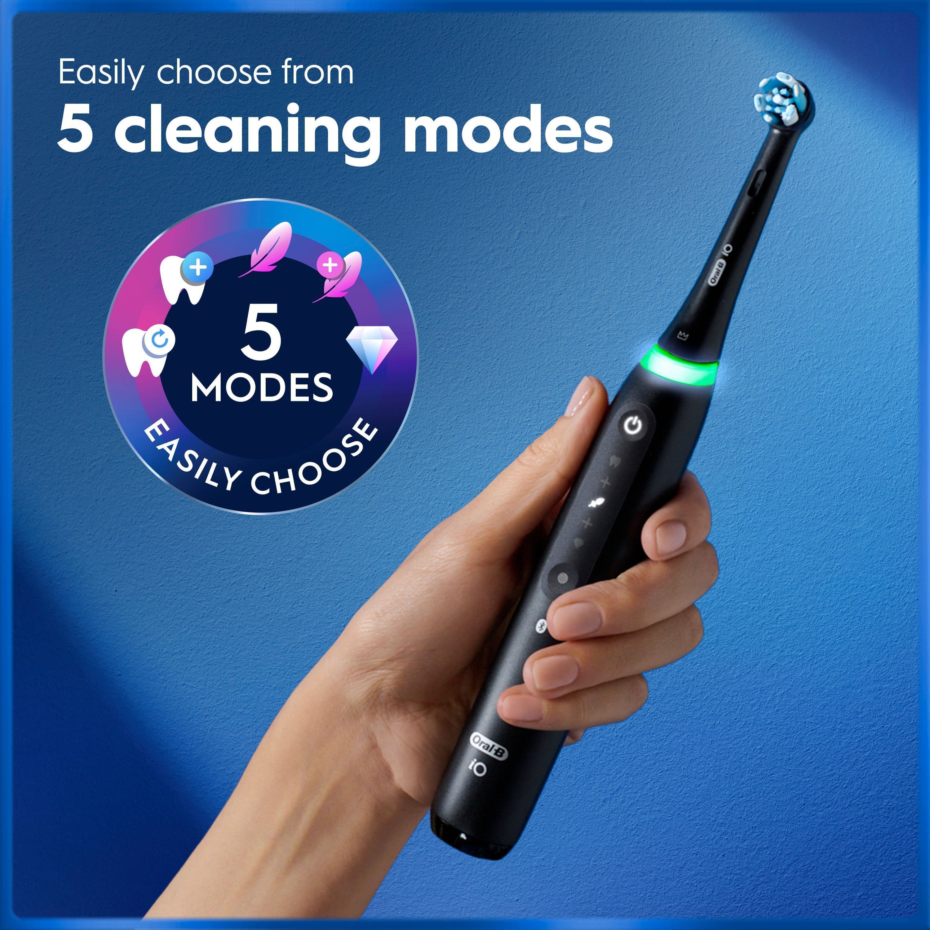 Oral-B iO 5 Eltandborstar Duo-pack Svart & Vit med Resefodral - produktbild 2