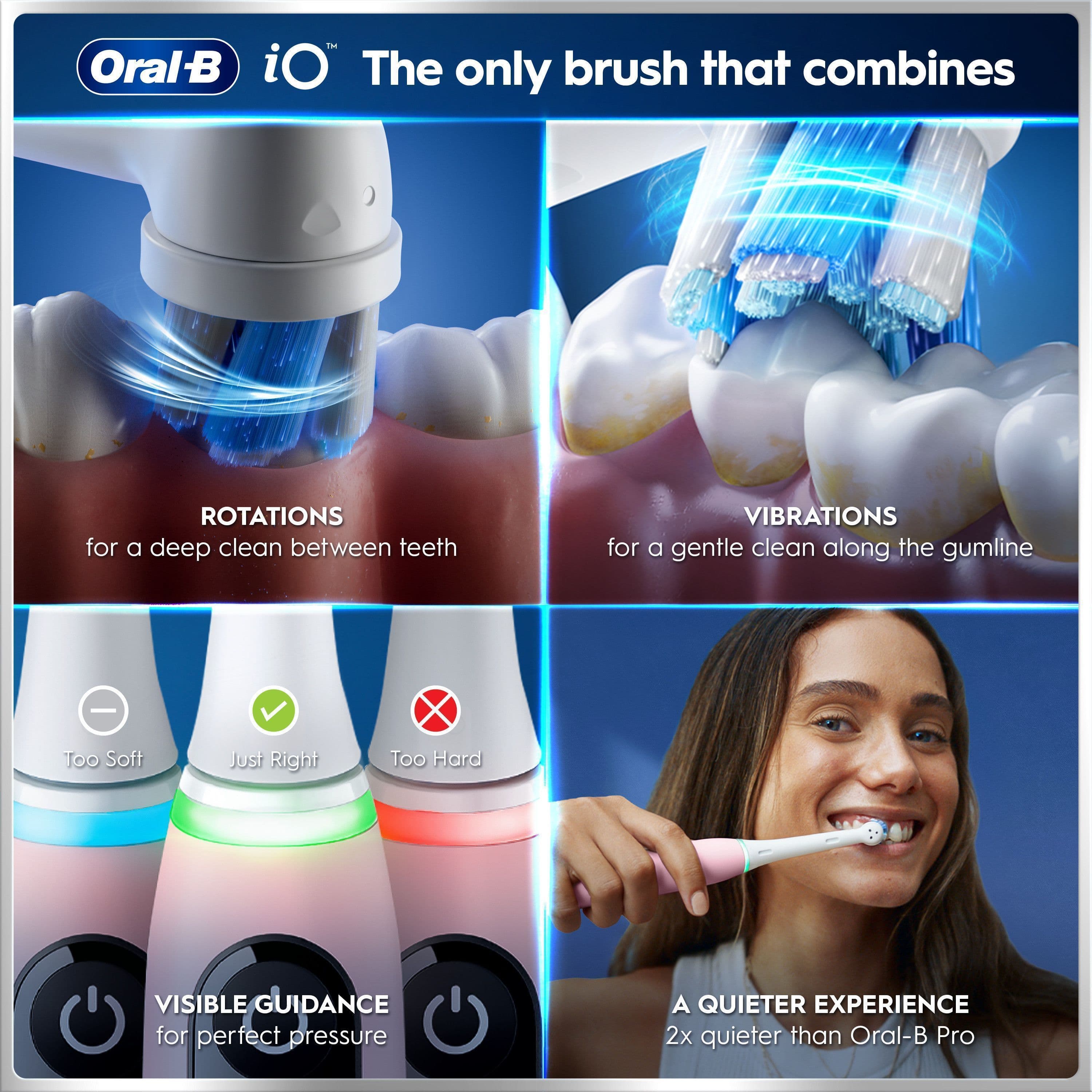 Oral-B iO 6 Eltandborste Rosa med Resefodral och Borsthuvudshållare - produktbild 4