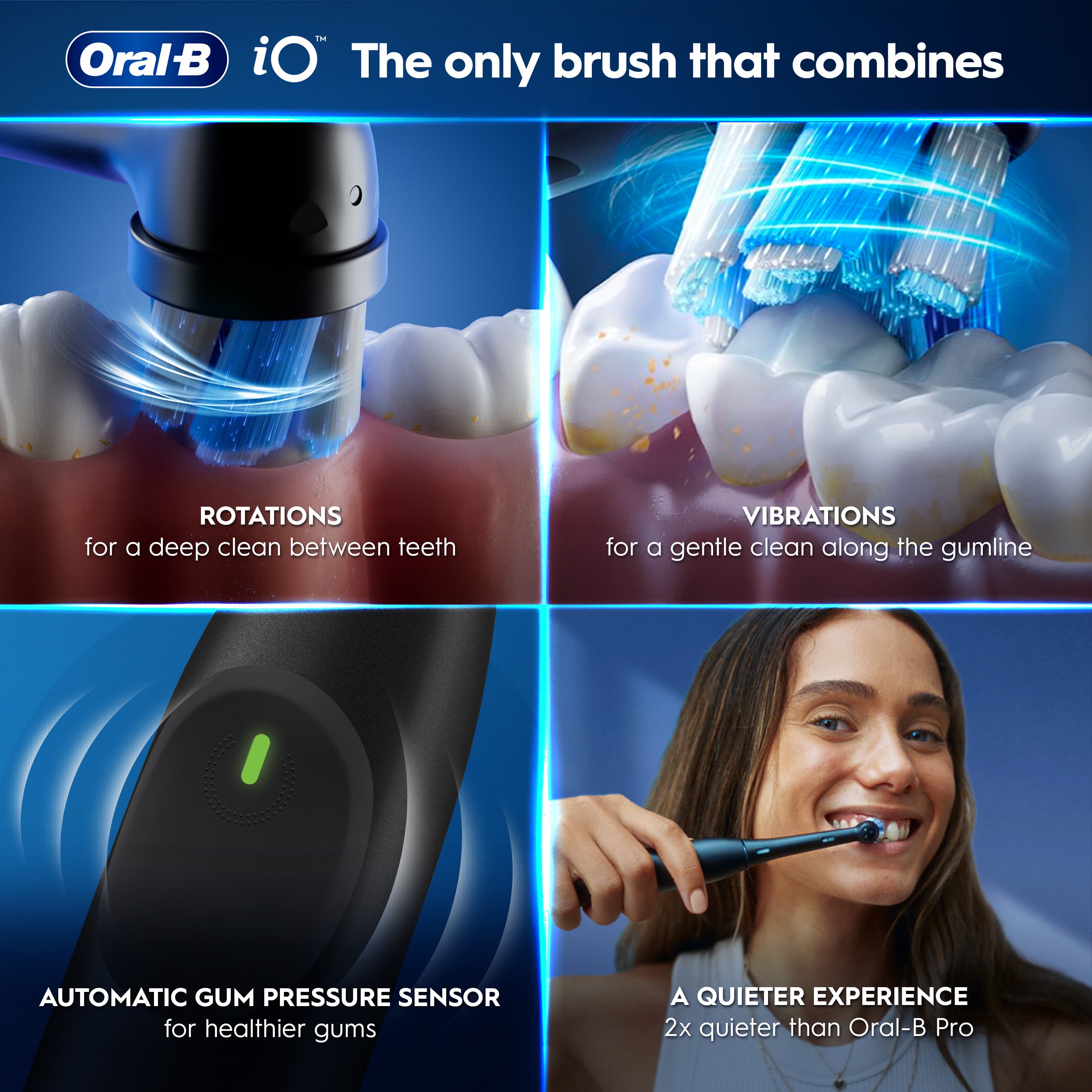Oral-B iO 2 Night Black Eltandborste med Extra Tandborsthuvud & Resefodral - produktbild 4