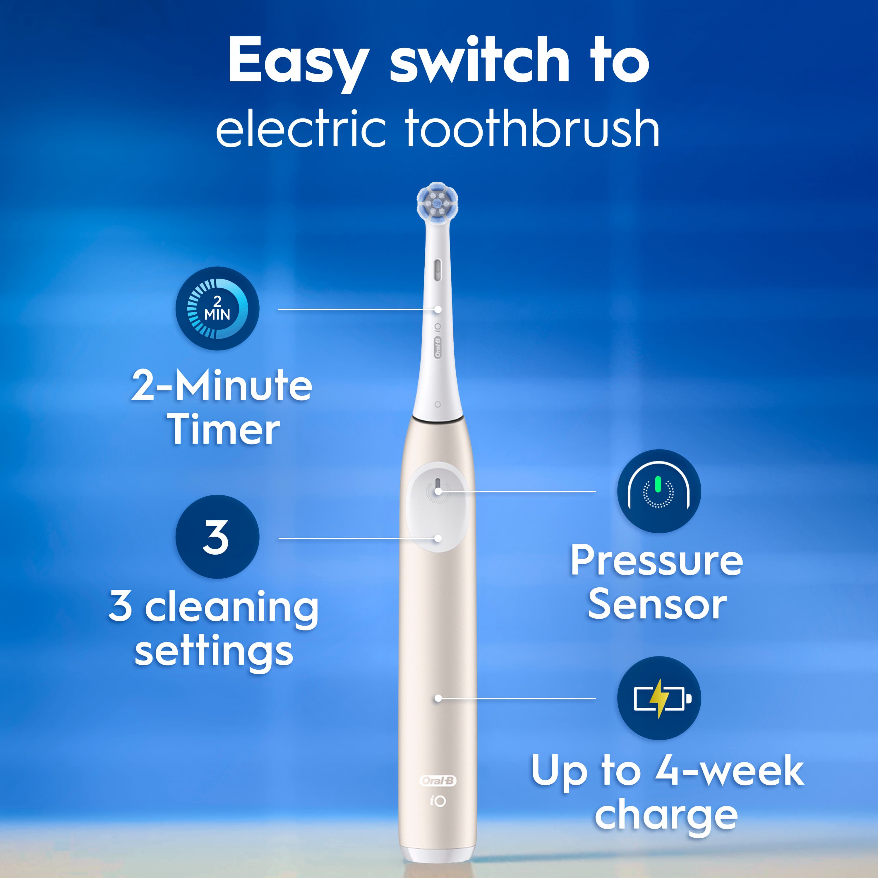 Oral-B iO 2 Calm Pink Eltandborste med Extra Tandborsthuvud & Resefodral - produktbild 3