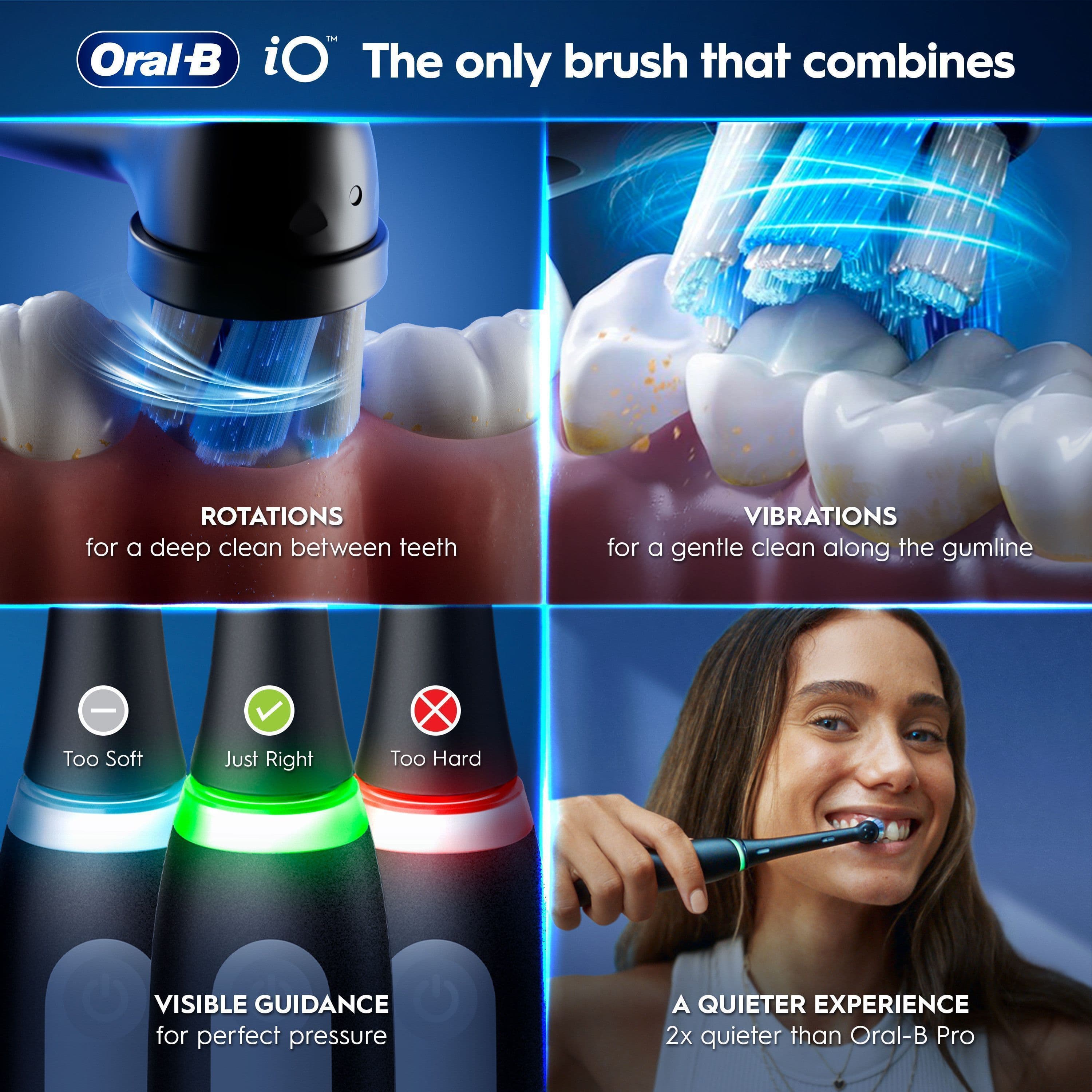Oral-B iO 3 Eltandborste Svart med Tandborsthuvud & Resefodral - produktbild 4