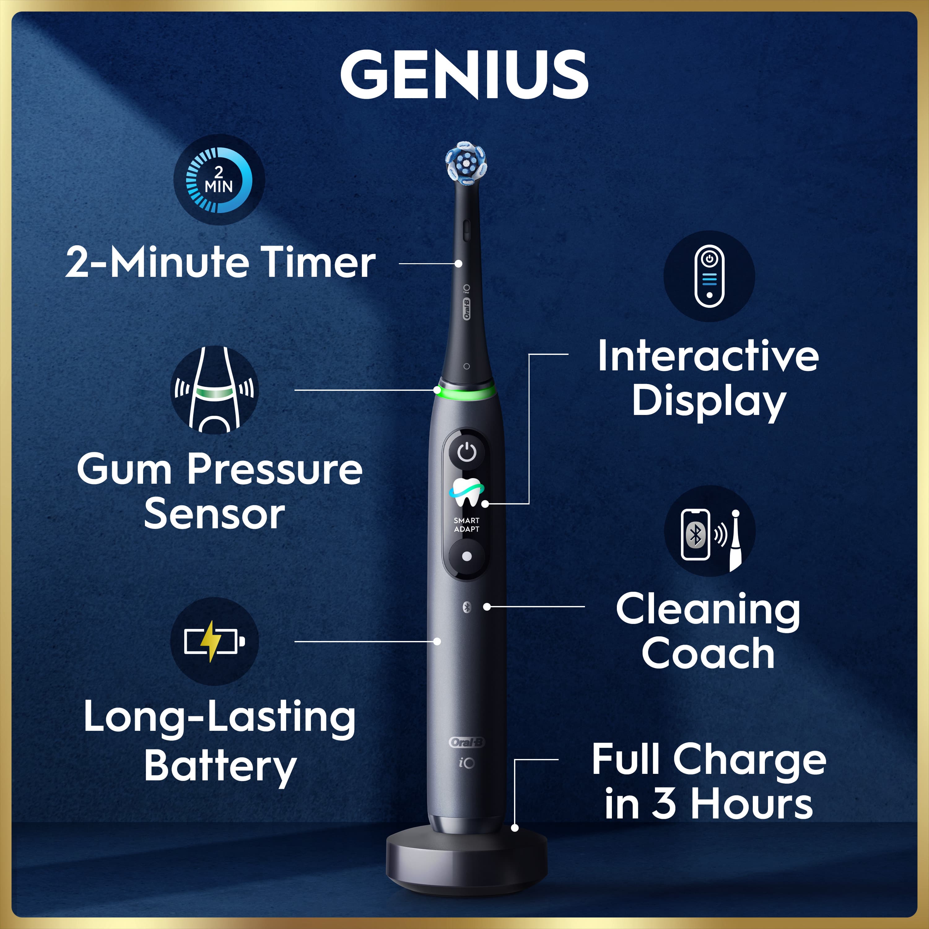 Oral-B iO 9 Eltandborste Svart med tillbehör - produktbild 3