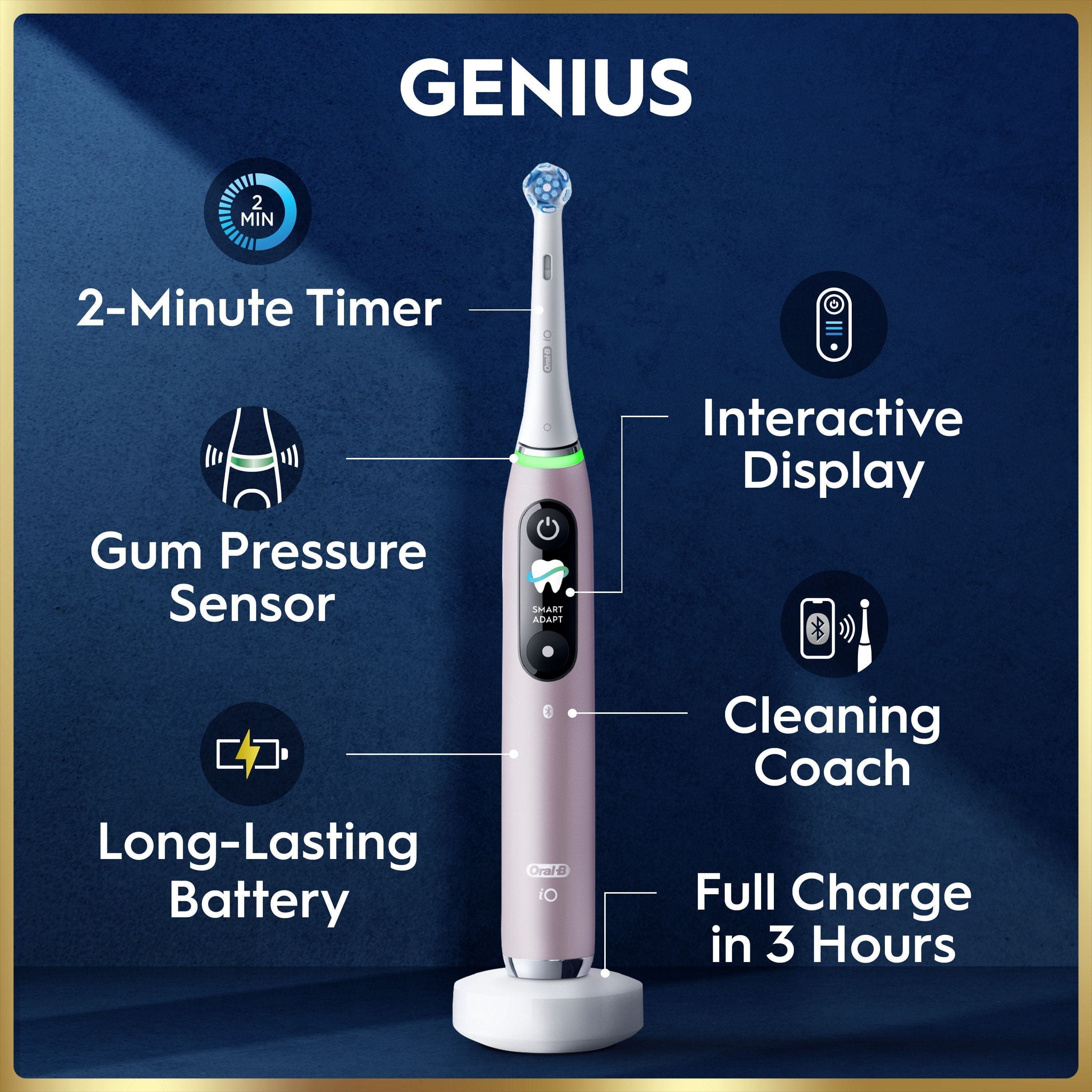 Oral-B iO 9 Eltandborste Rosa med tillbehör 3