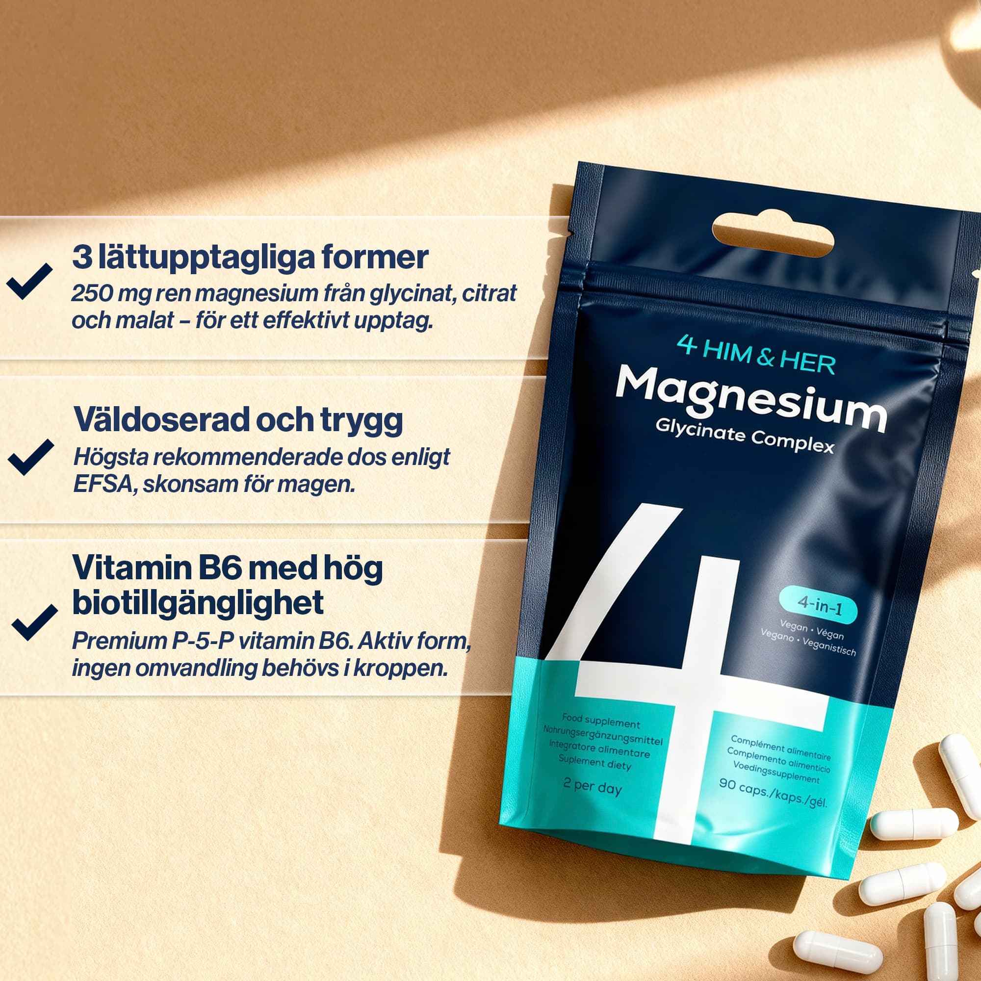 4HIM&HER Magnesium Glycinate Complex 90 kapslar 4