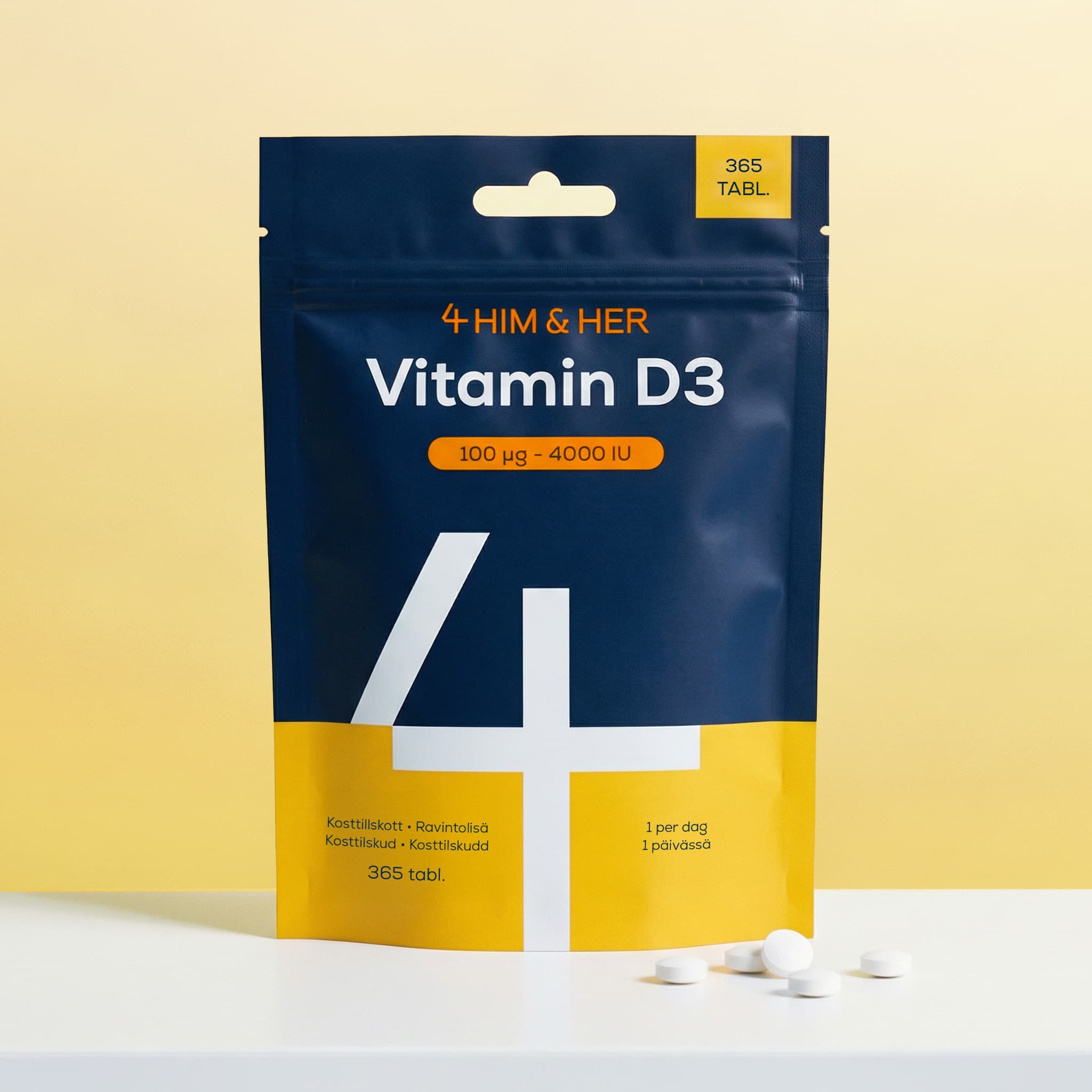 4HIM&HER Vitamin D3 100 µg/4000IU 365 tabletter 2