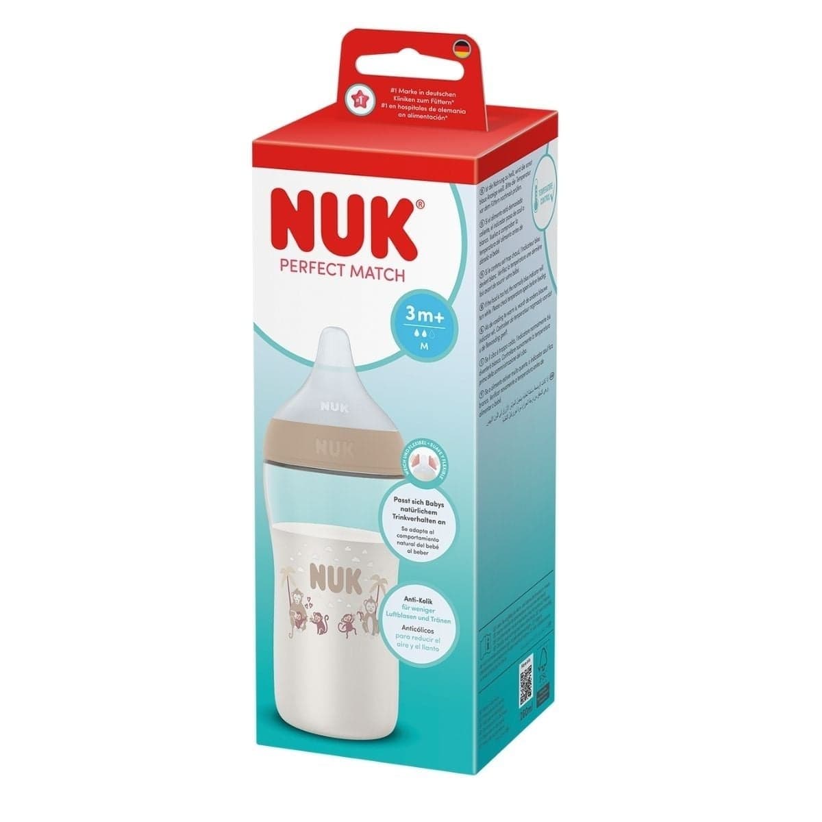 NUK Perfect Match Nappflaska 260 ml Monkey - produktbild 3