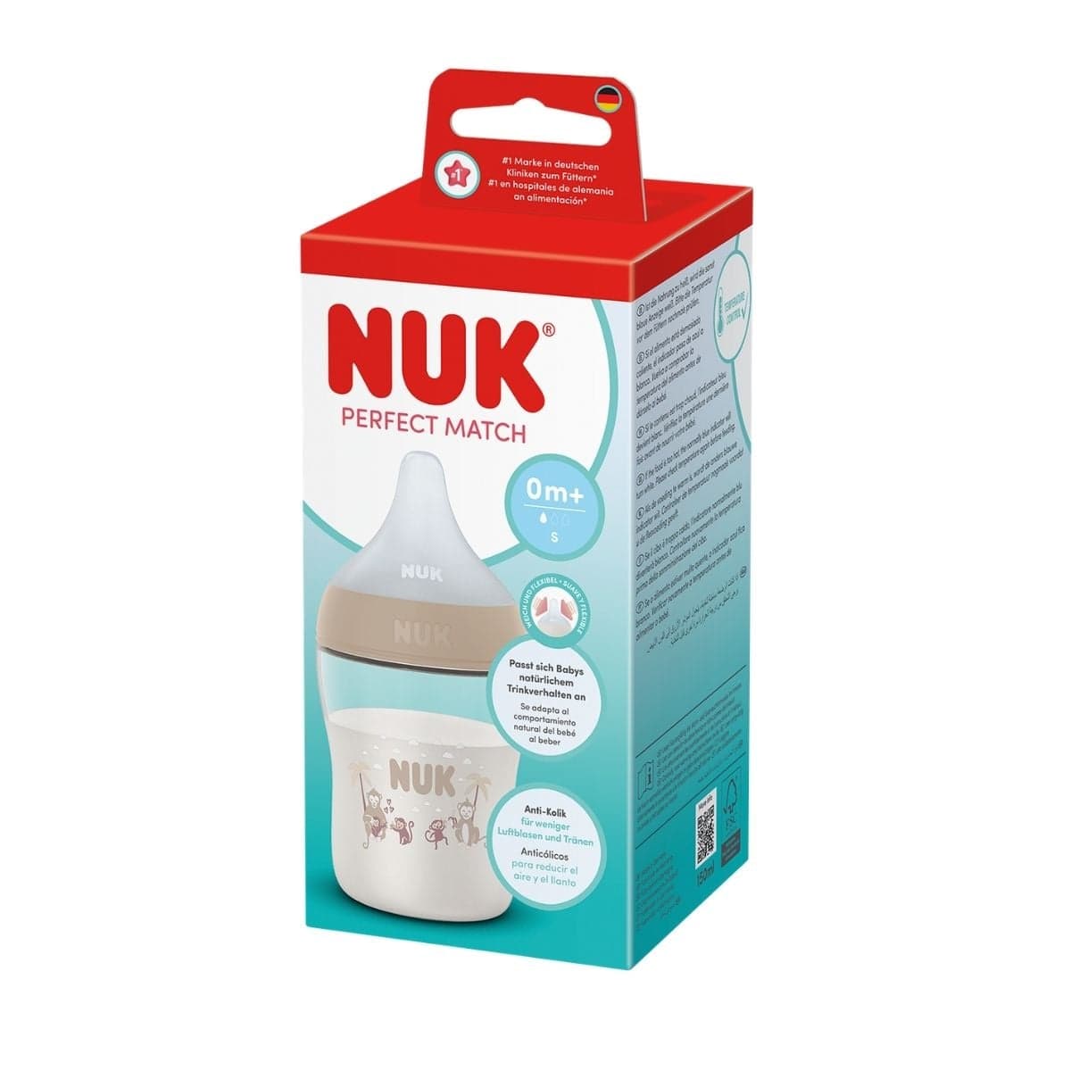 NUK Perfect Match Nappflaska 150 ml Monkey - produktbild 3