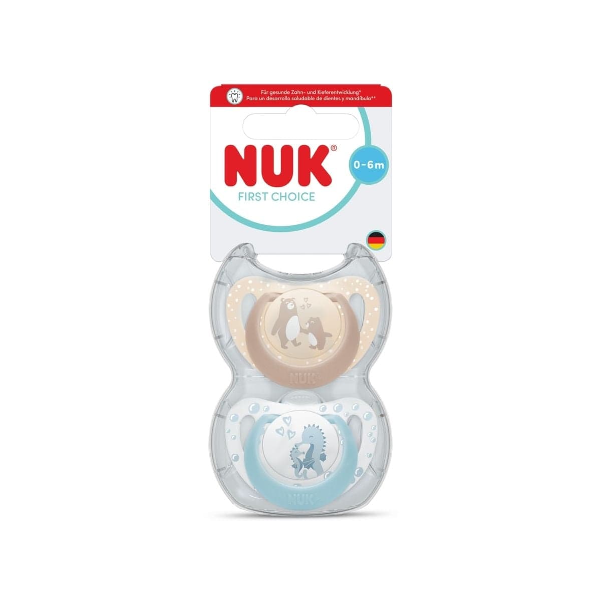 NUK First Choice Silicone 0-6M Bear/Seahorse 2-pack - produktbild 2