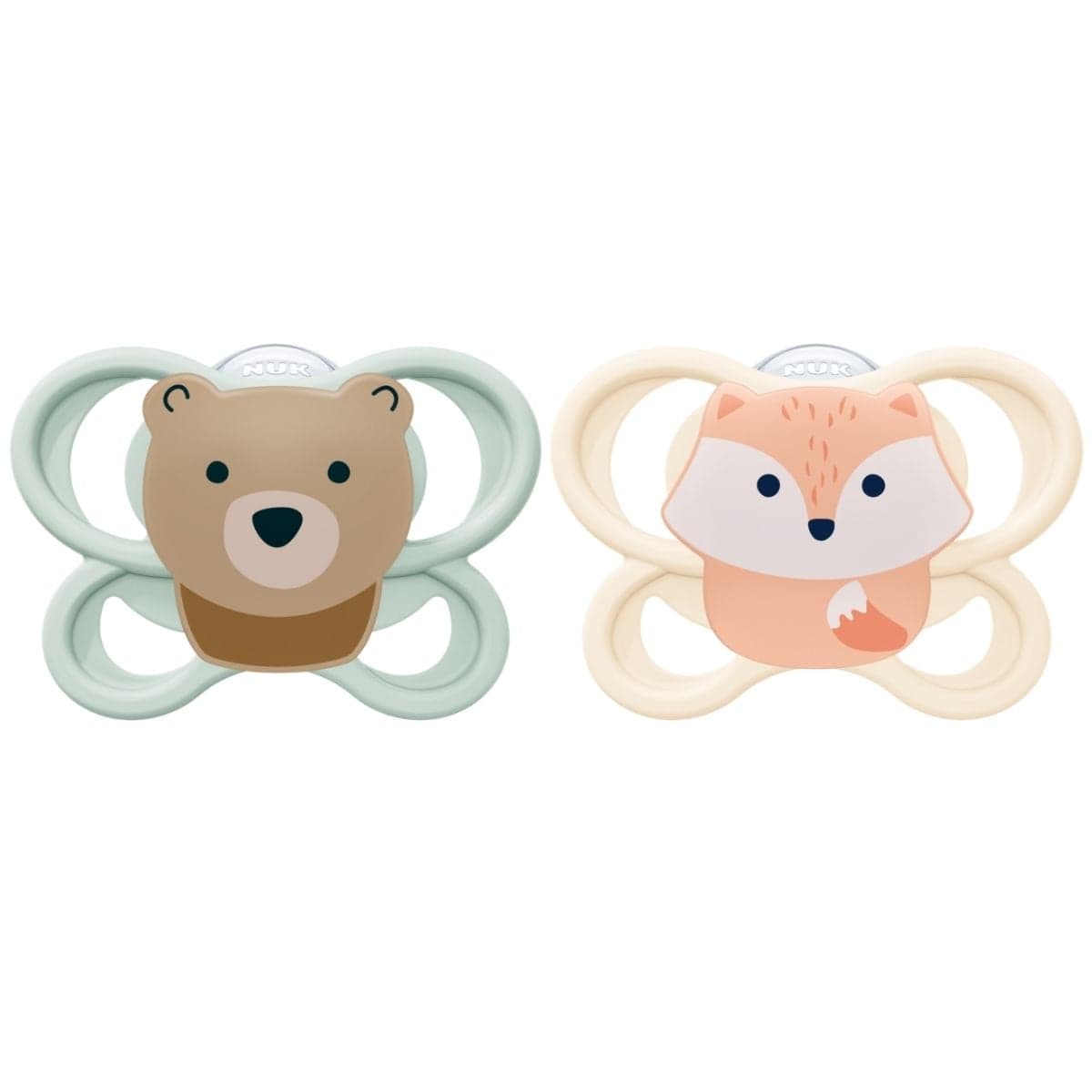 NUK Perfect Match Air Silicone 0-2M Fox/Bear 2-pack