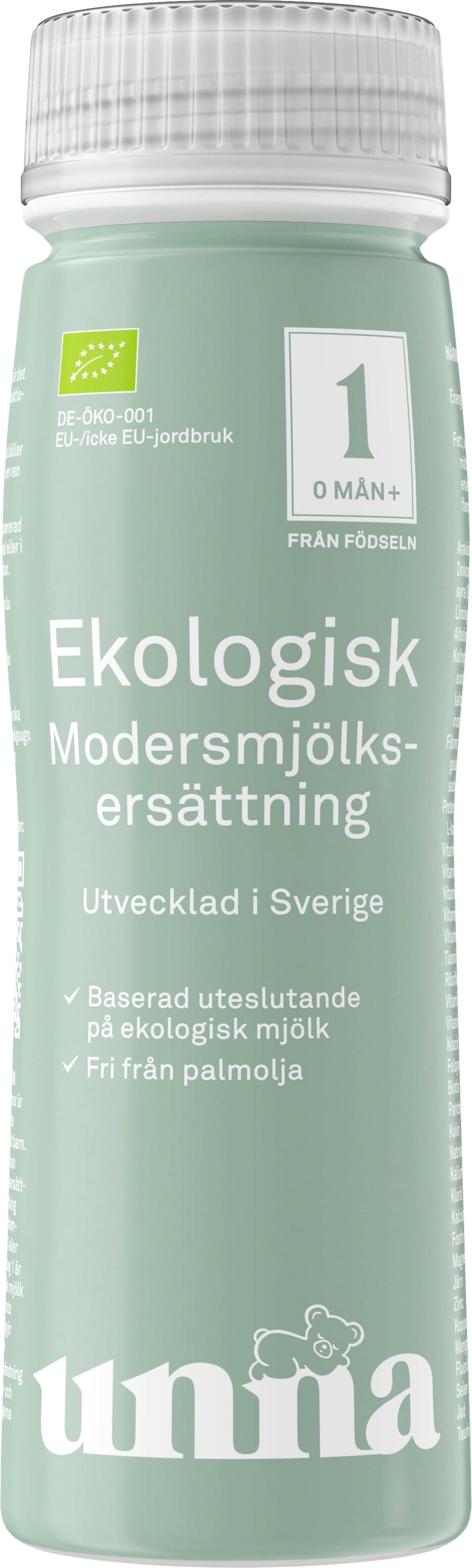 Unna Ekologisk Modersmjölksersättning Drickfärdig 200 ml
