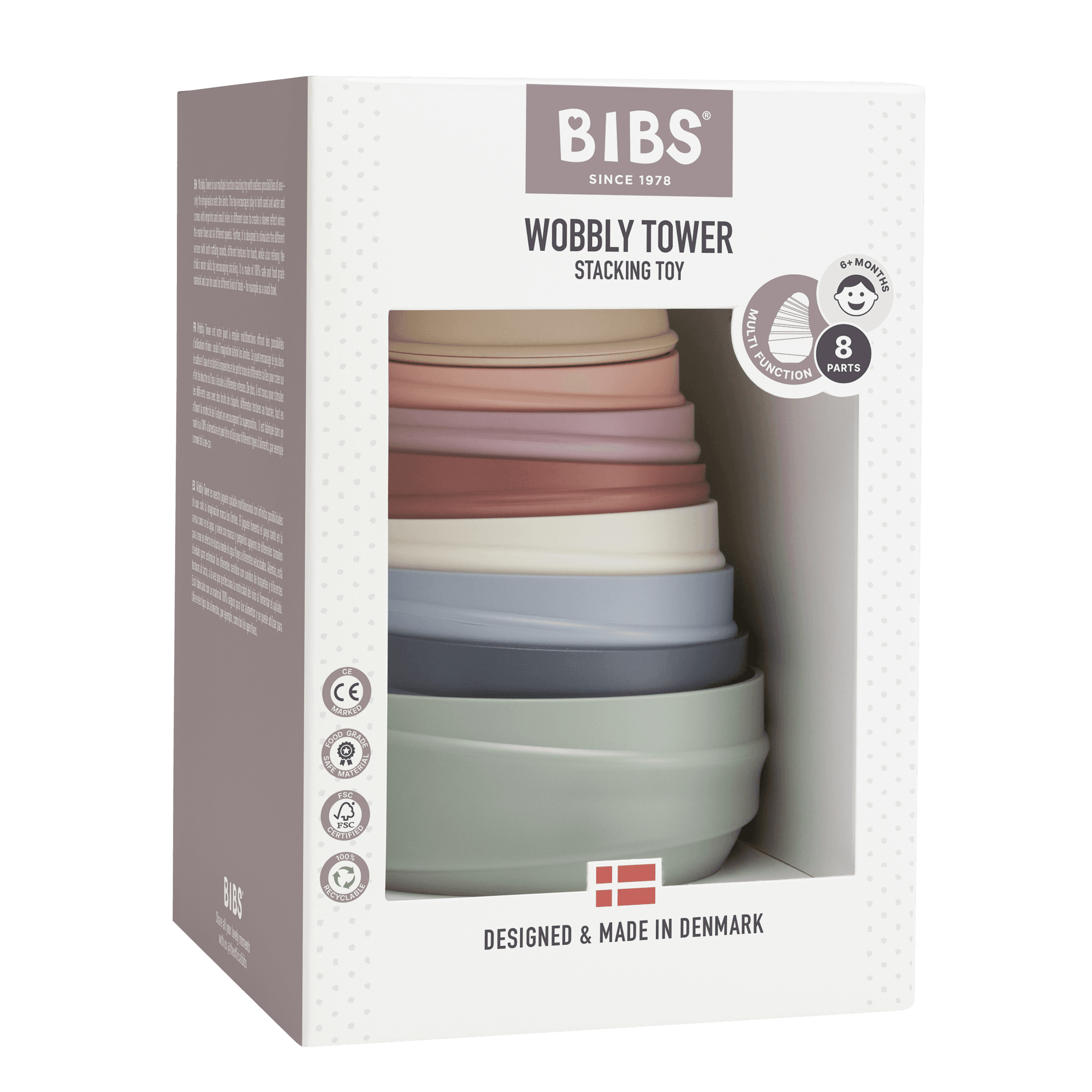 BIBS Wobbly Tower Pastel Rainbow - produktbild 3