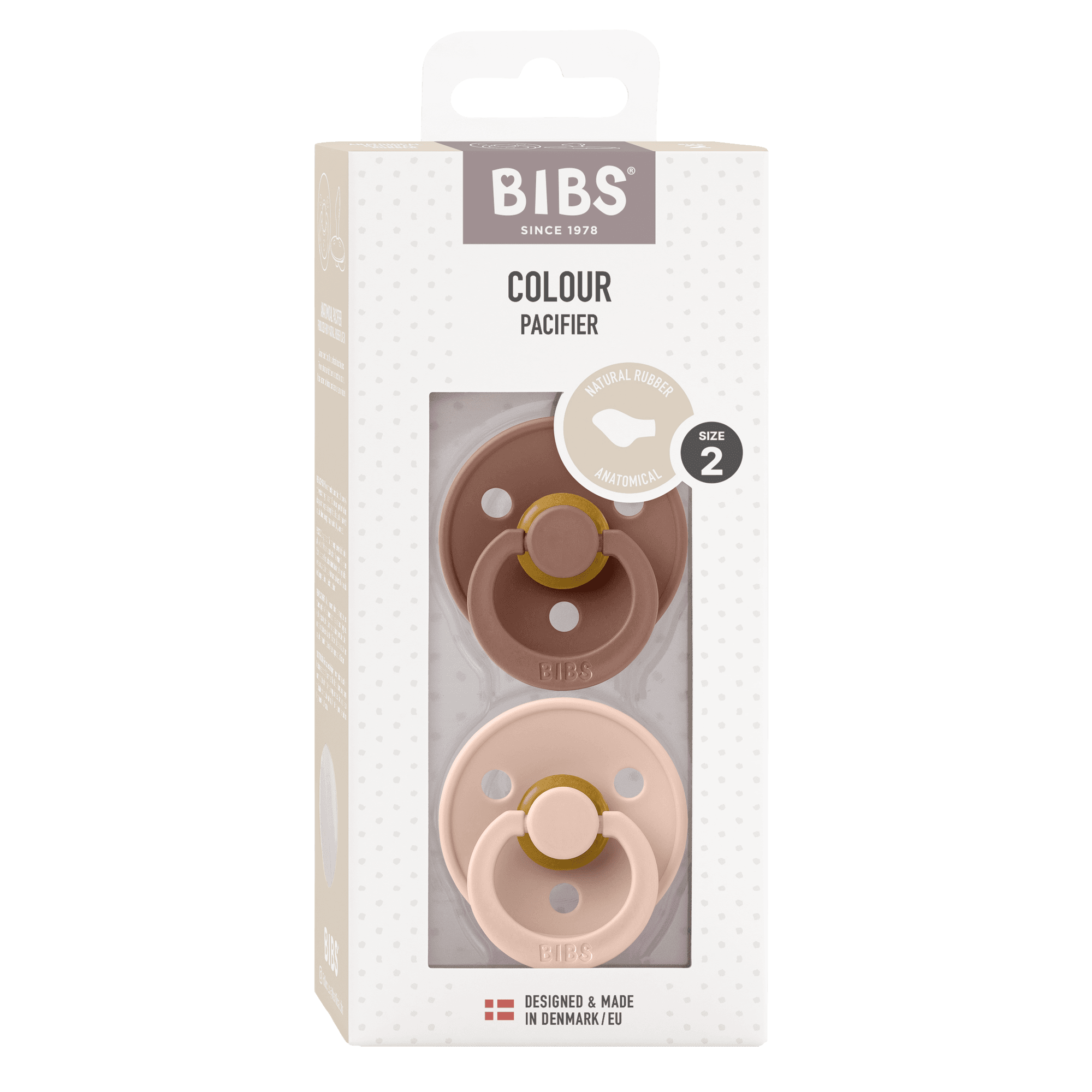 BIBS Colour Latex Anatomical Size 2 Blush/Woodchuck 2-pack - produktbild 2