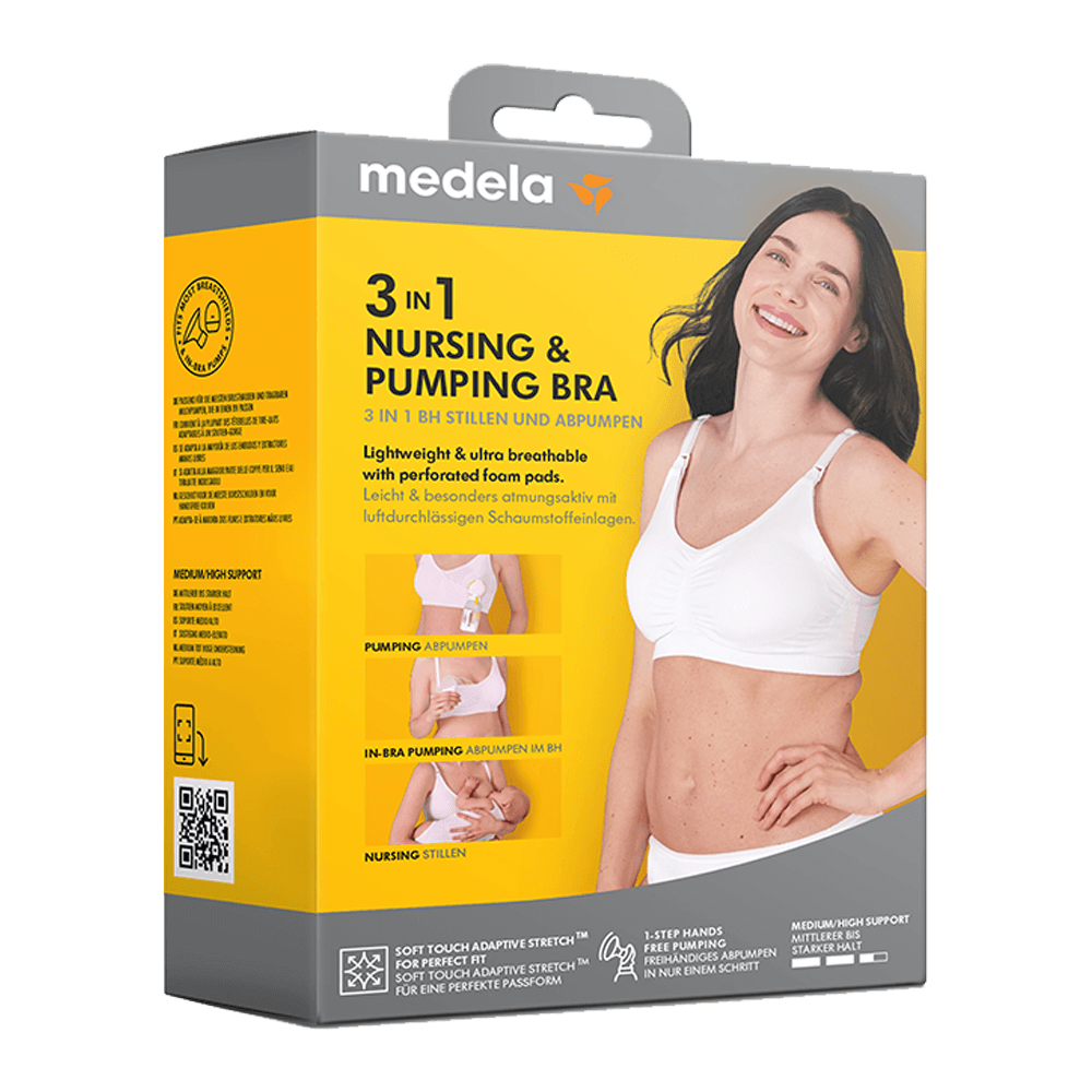 Medela 3-i-1 amnings- och pumpnings-BH vit XL - produktbild 2