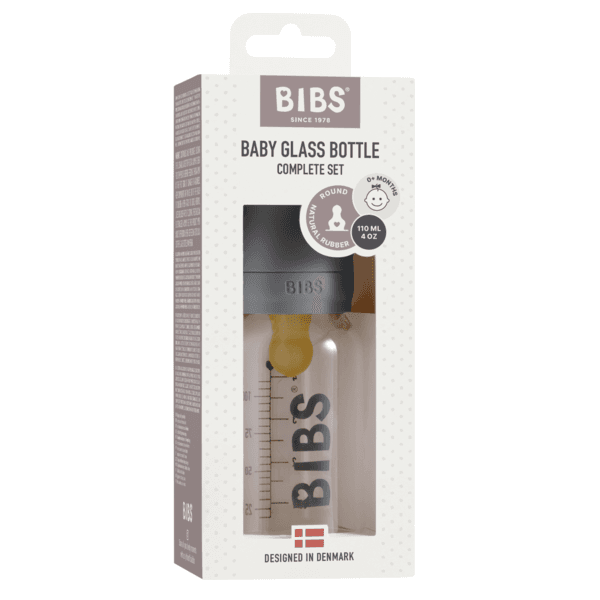 BIBS Baby Glass Bottle Complete Set Latex Iron 110 ml 2