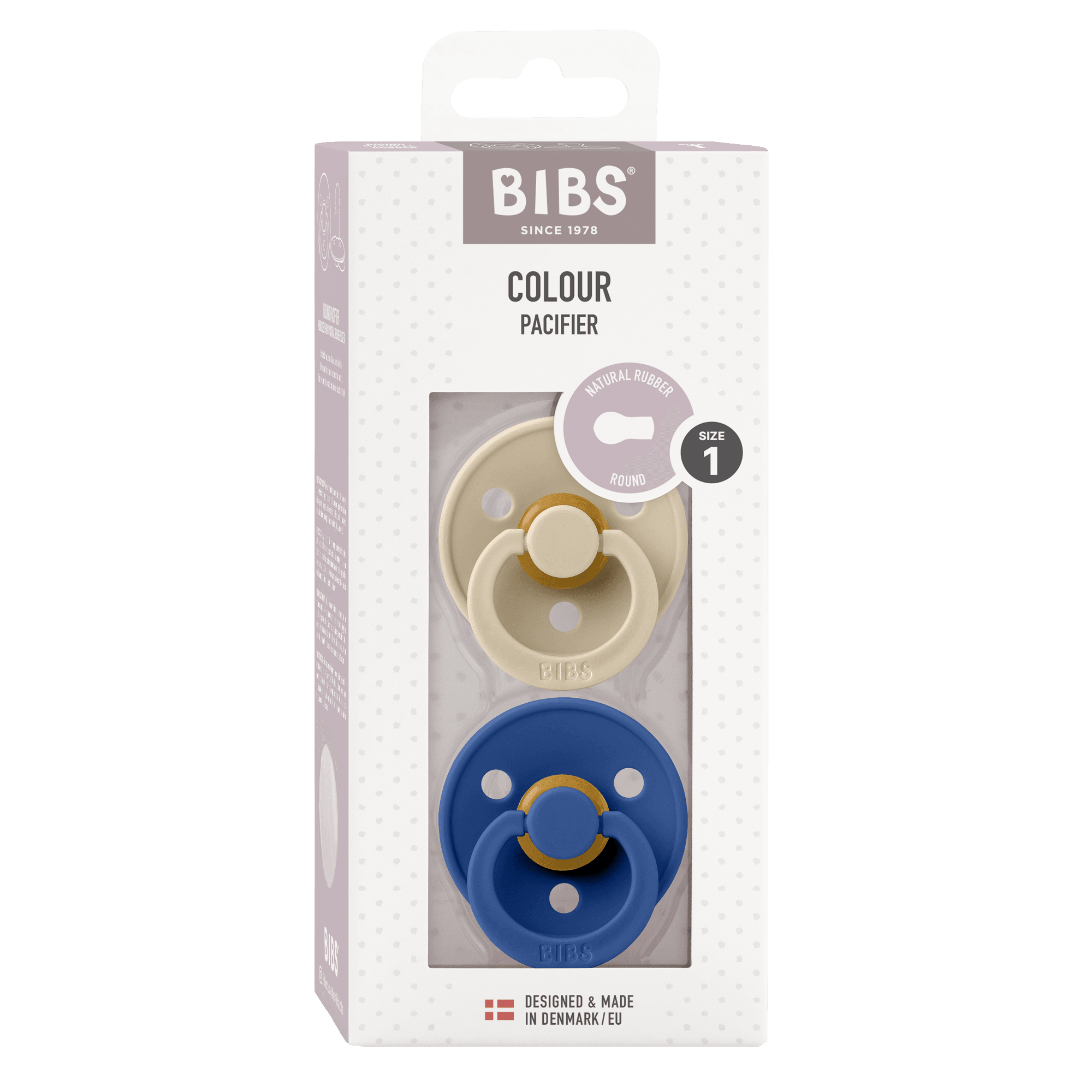 BIBS Colour Latex Size 1 Vanilla/Cornflower 2-pack - produktbild 2
