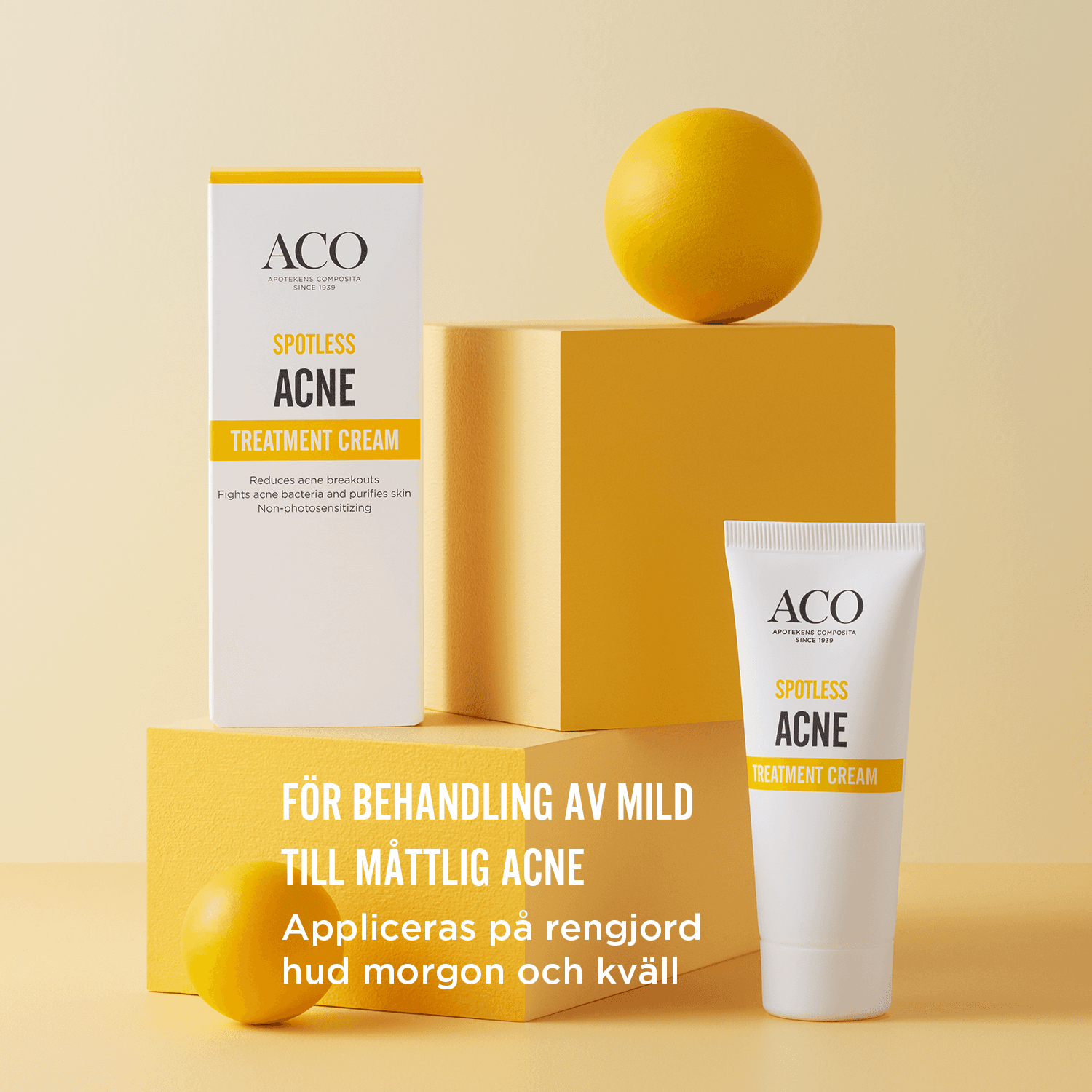 ACO Spotless Acne Treatment Cream Parfymfri Behandlar Akne 30 g - produktbild 2