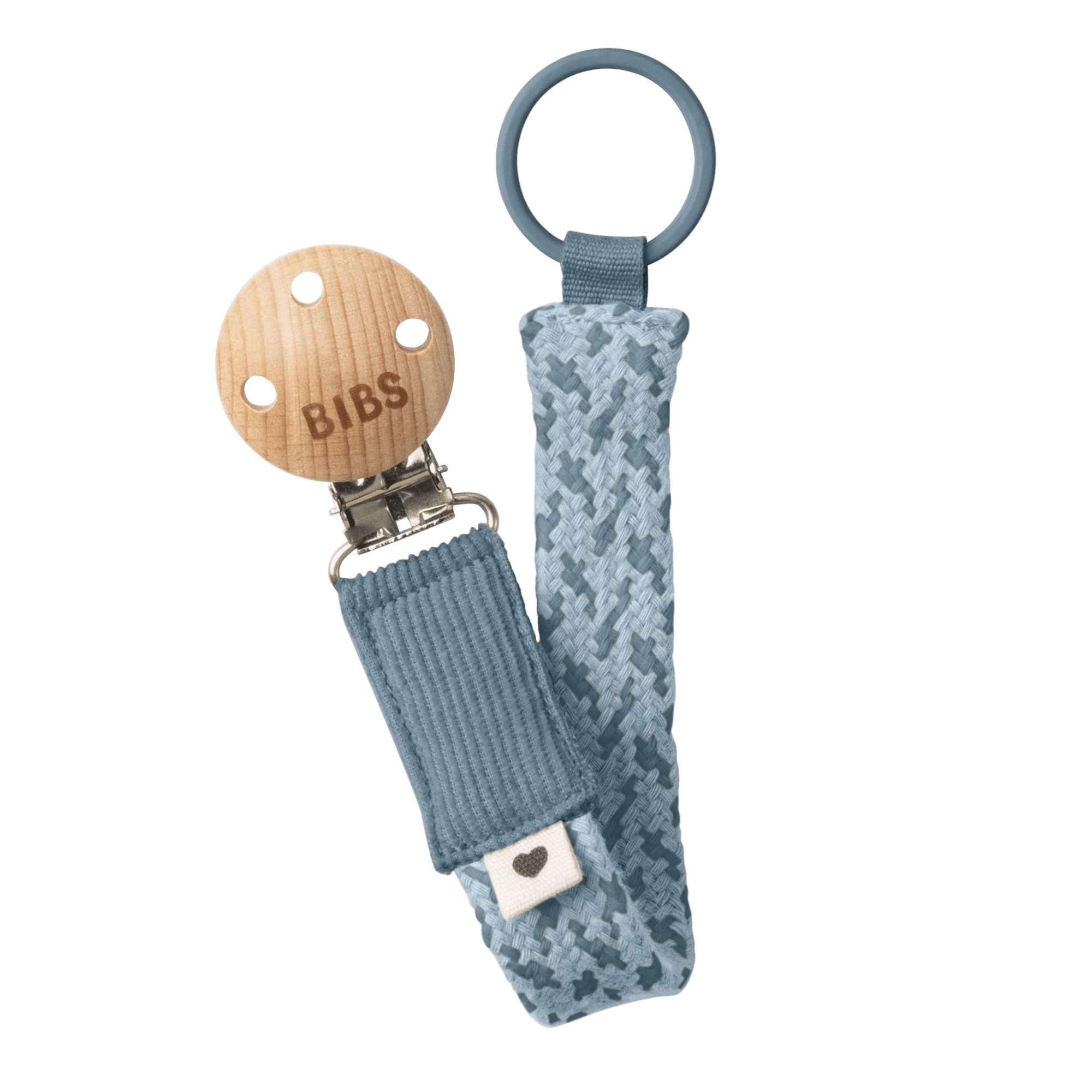 BIBS Paci Braid Petrol/Baby Blue