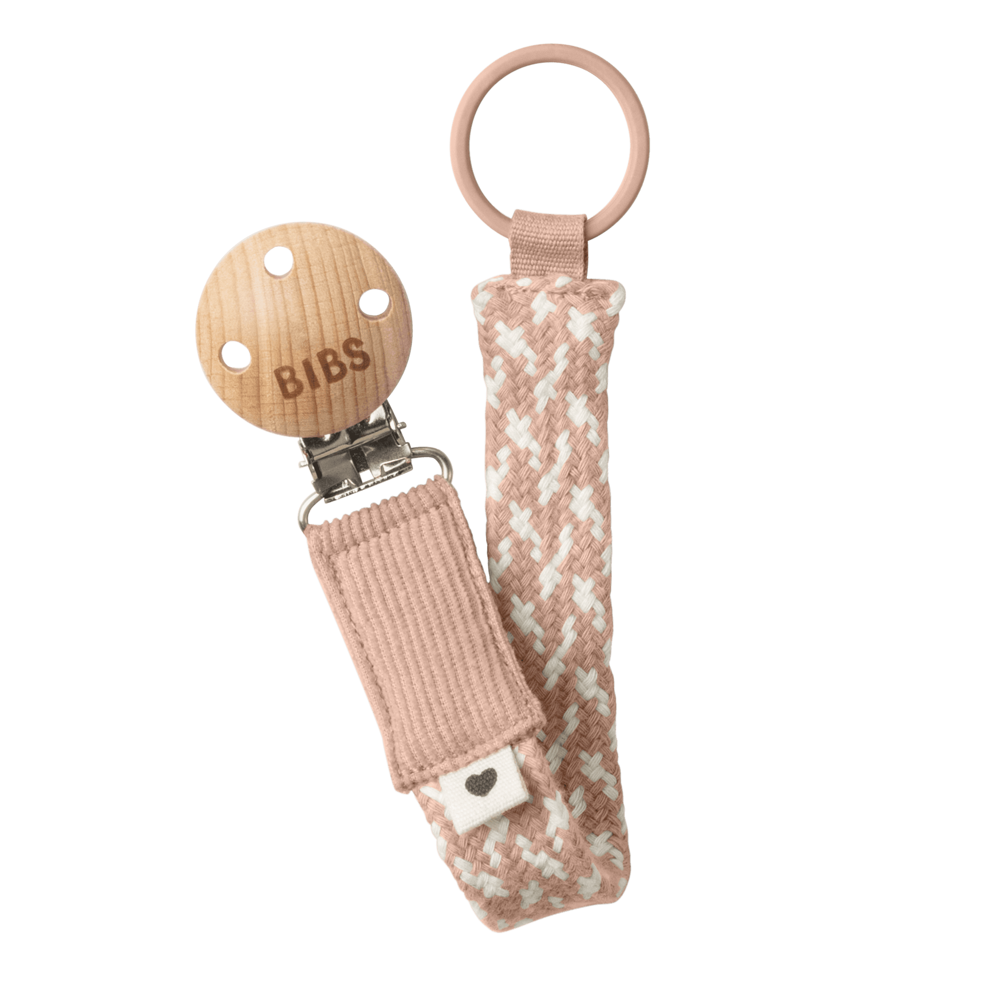 BIBS Paci Braid Blush/Ivory