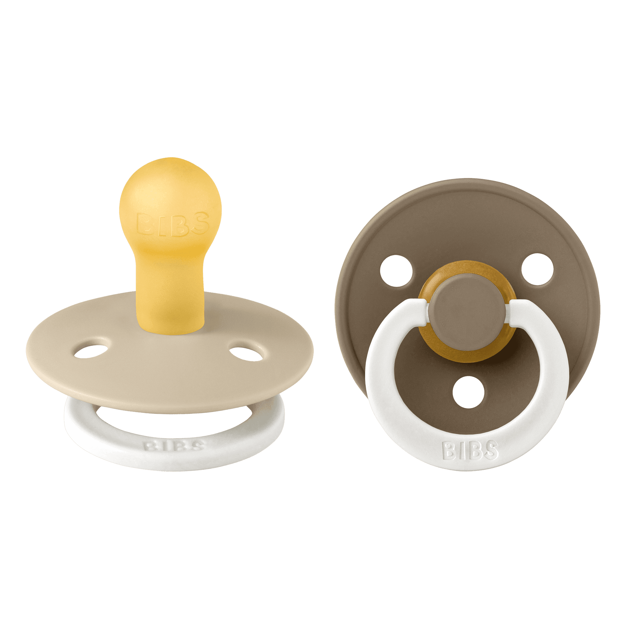 BIBS Colour Latex Size 1 Vanilla GLOW/Dark Oak GLOW 2-pack