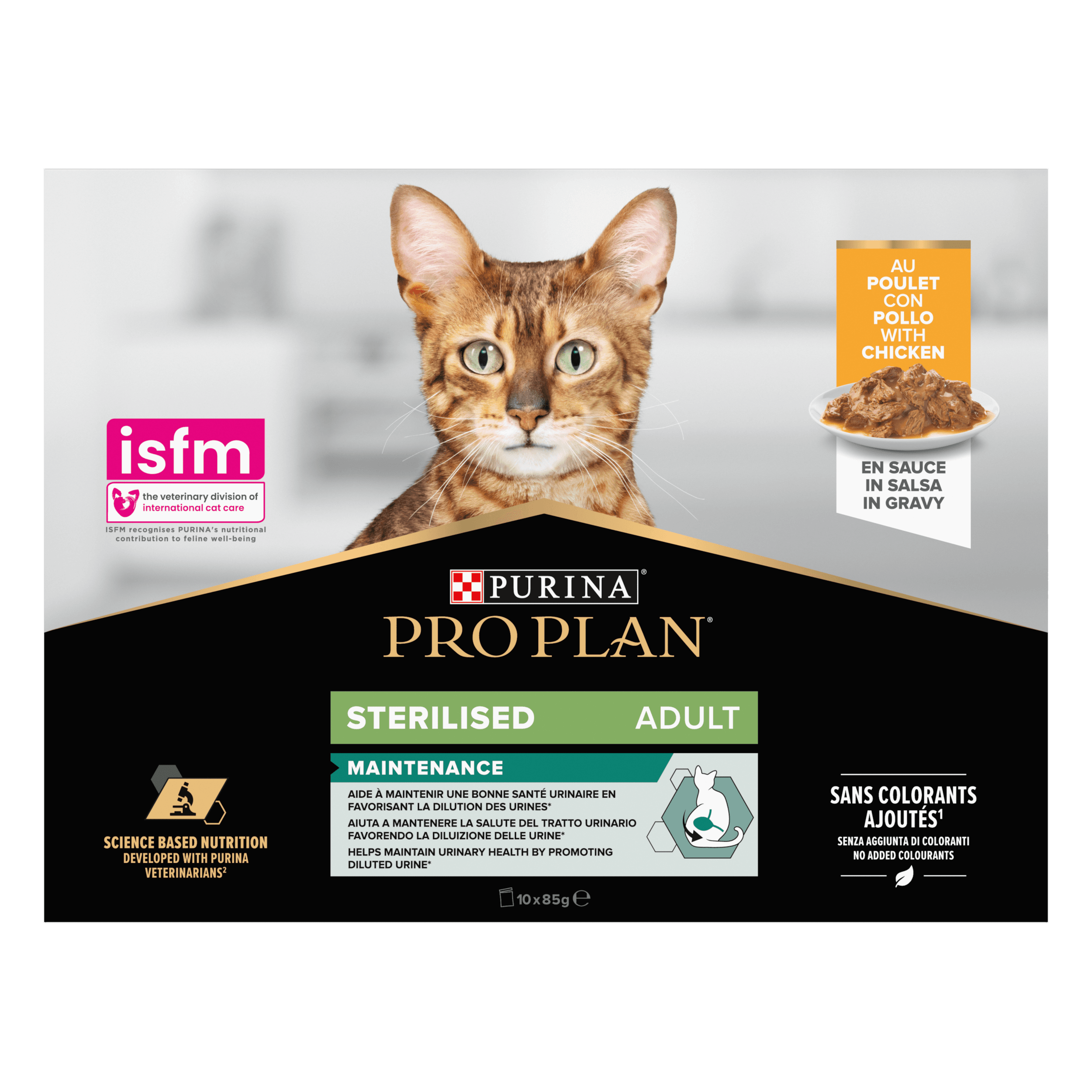 Purina Pro Plan Adult Sterilised Maintenance med kyckling i sås 850 g
