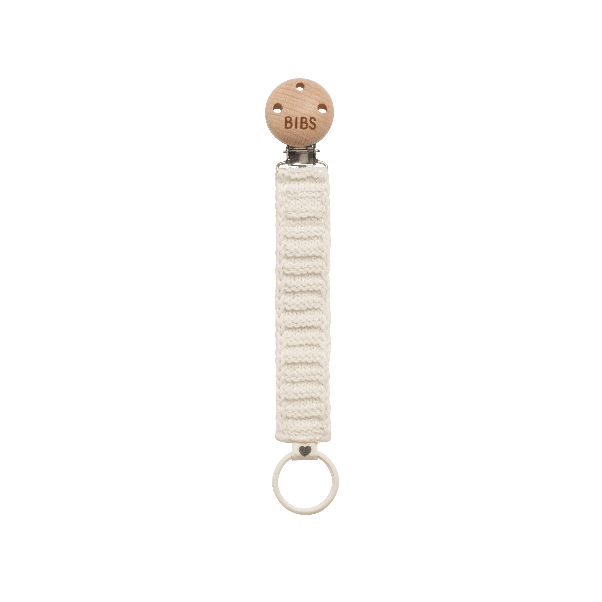 BIBS Pacifier Clip Knitted Ivory