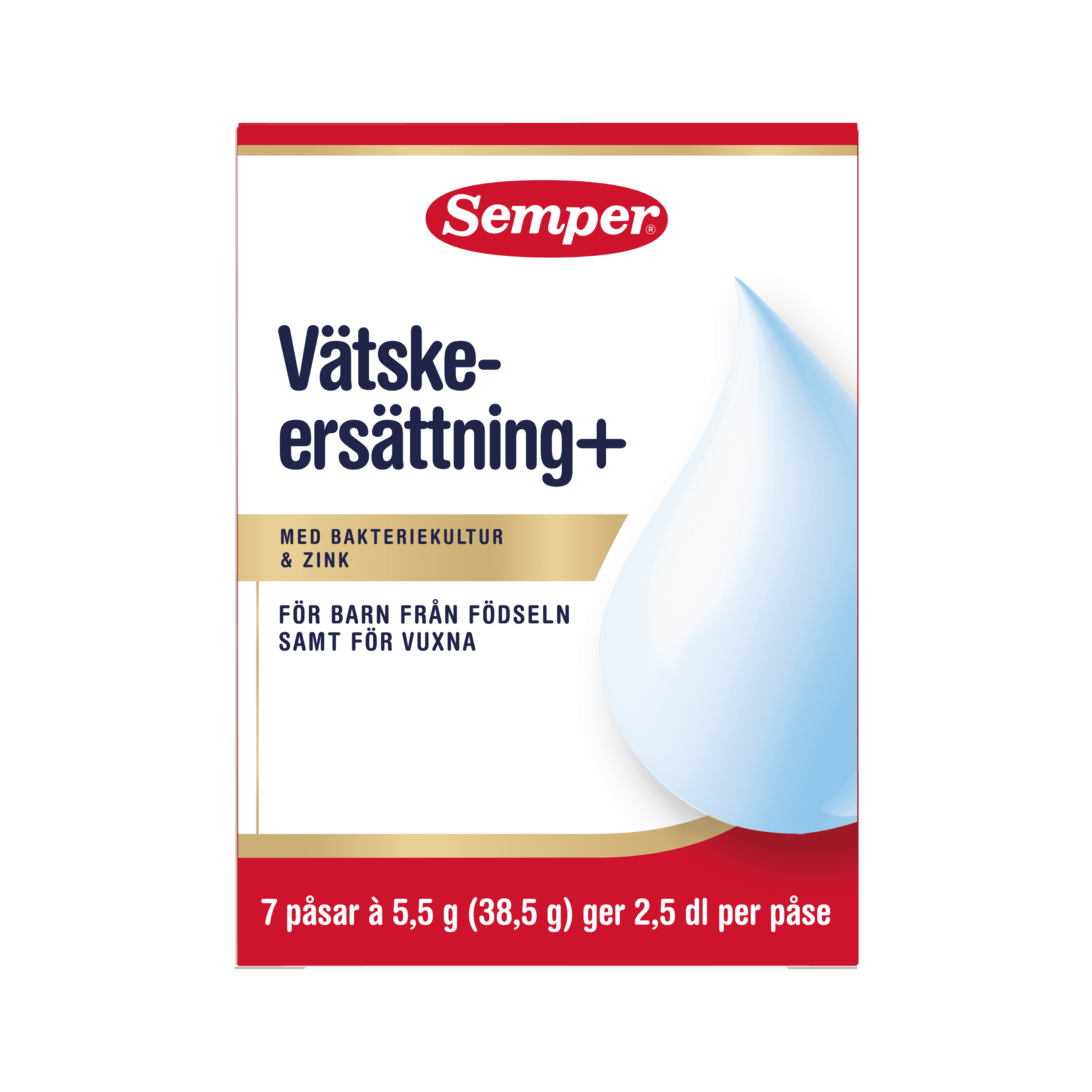 Semper Vätskeersättning+ med bakteriekultur, 7 dospåsar