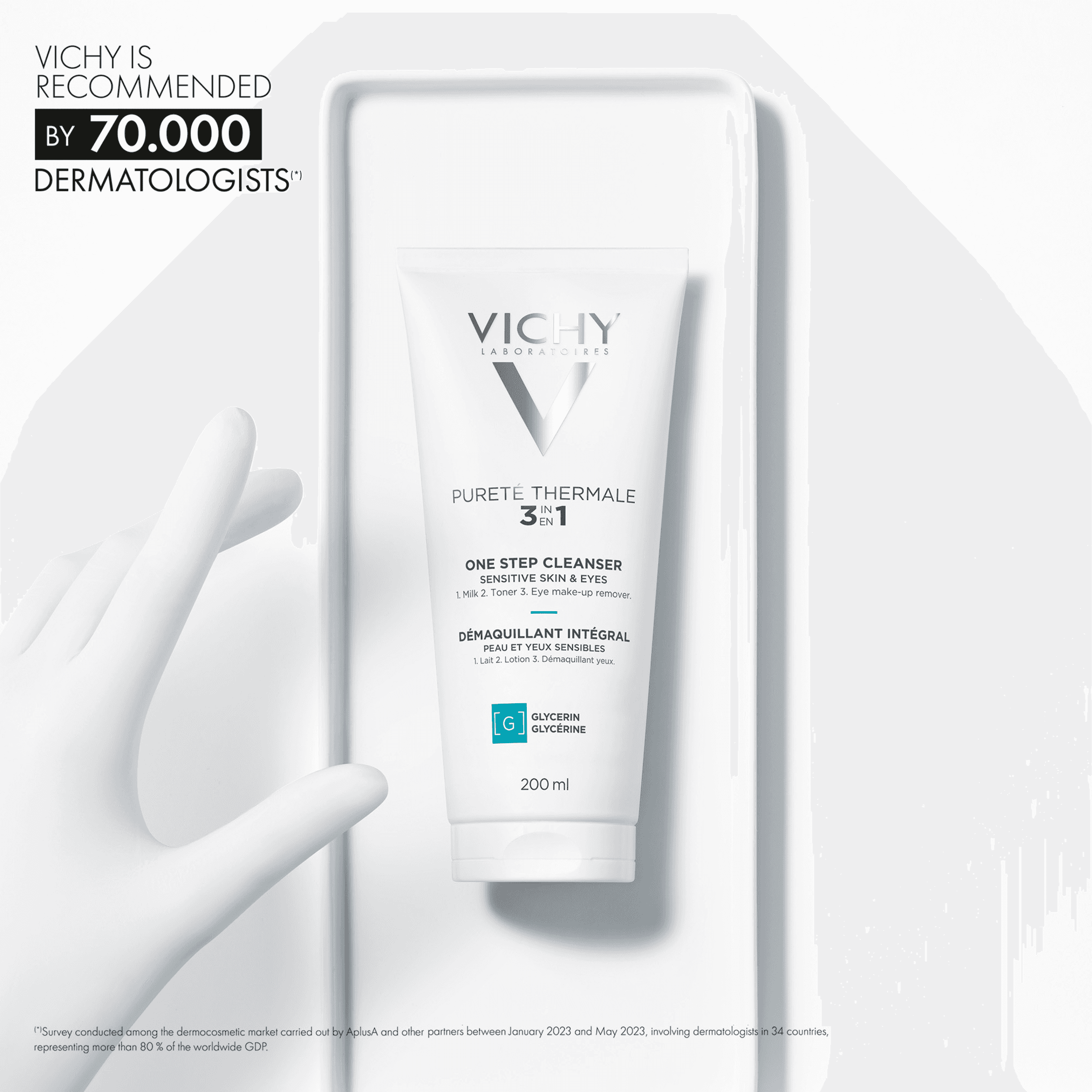 Vichy Pureté Thermale 3-in-1 One step Cleanser Sensitive Skin 200 ml 3